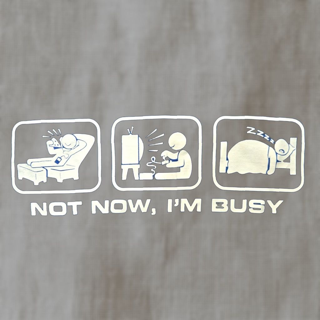 Etro Not Now I'm Busy Retro Unisex Blue Tee Shirt Adult Men's 3XL XXXL Shirt Mens Blue 90s Not Now I'm Busy Size US XXL / EU 58 / 5 - 1 Thumbnail