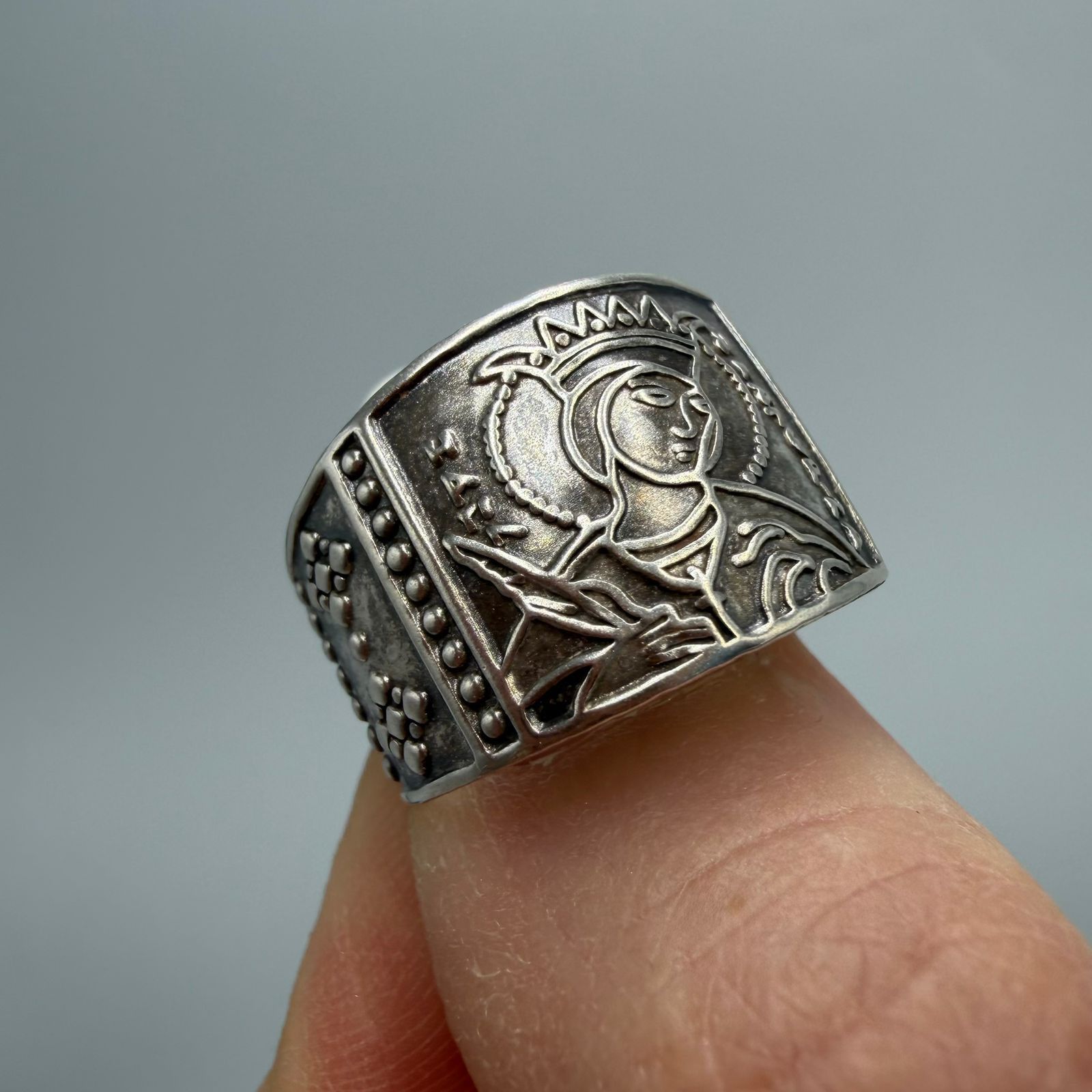 Sterling Silver Vintage 925 Sterling Silver Orthodox St. Catherine Ring 8.5 Size ONE SIZE - 6 Thumbnail