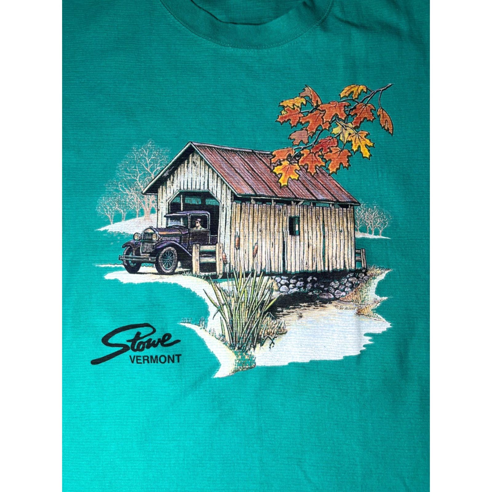 Vintage **Vintage 90s Stowe Vermont Teal T-Shirt Made in USA Sz M** User: Vintage 90s Stowe Vermont Teal T-Shirt Made in USA Sz M Size US M / EU 48-50 / 2 - 5 Thumbnail