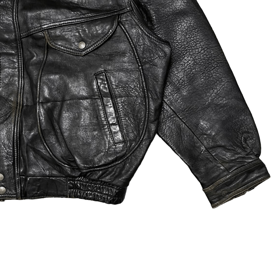 Japanese Brand × Vintage *RARE* Vintage Japanese Leather Jacket Black Size US L / EU 52-54 / 3 - 4 Thumbnail