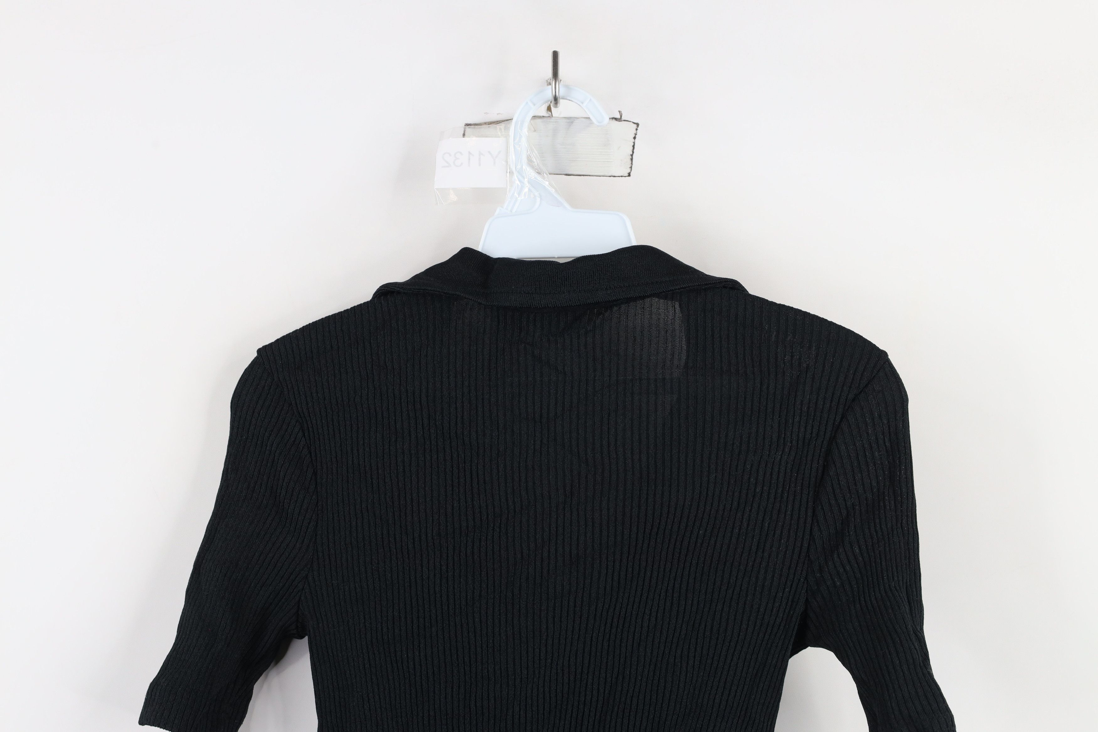 Gap × Vintage Vintage 90s Y2K Gap Cropped Ribbed Knit Collared Polo Black Size S / US 4 / IT 40 - 8 Thumbnail