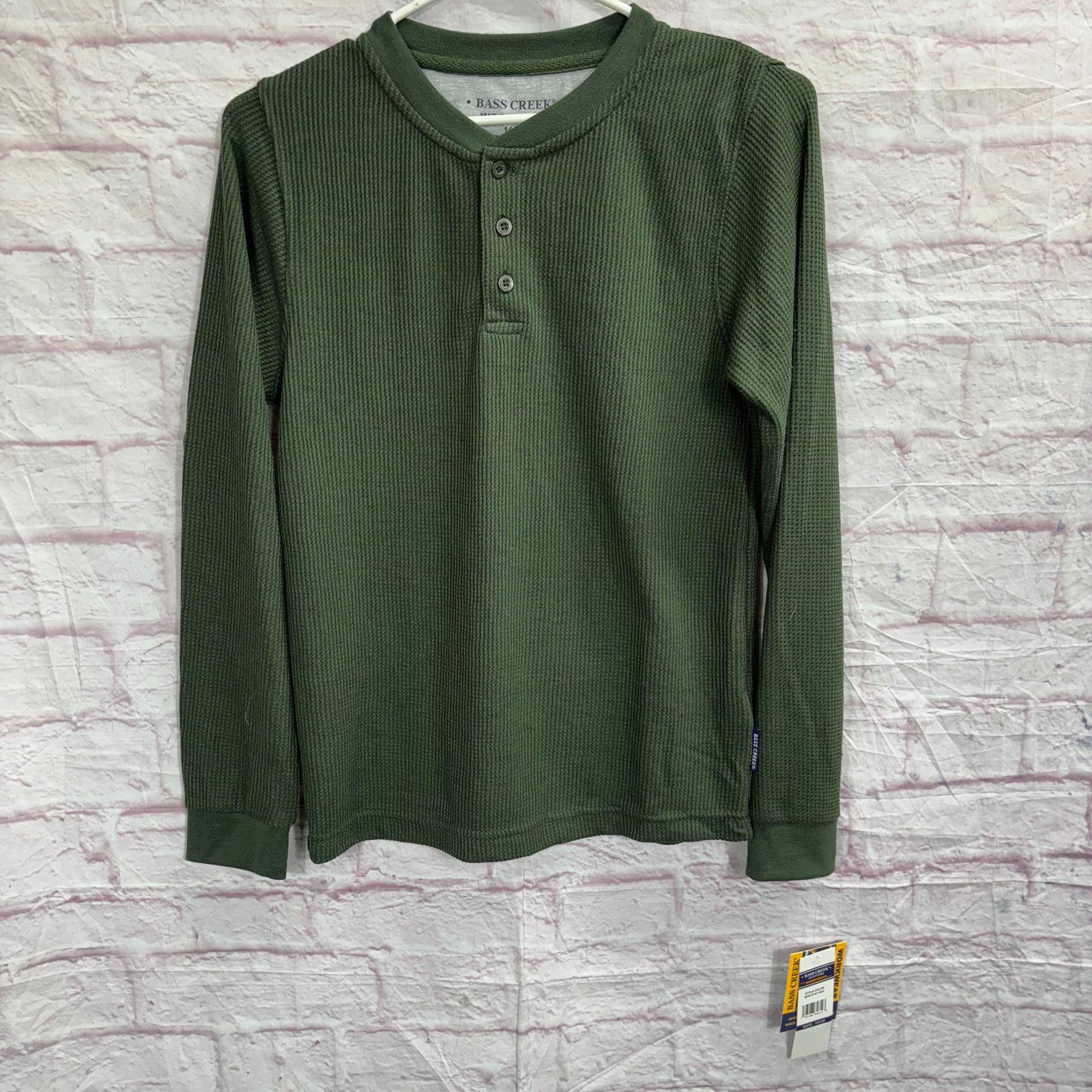 Other Bass Creek Green Waffle Knit Henley Shirt Boys 14/16 NWT Size US XL / EU 56 / 4 - 1 Thumbnail