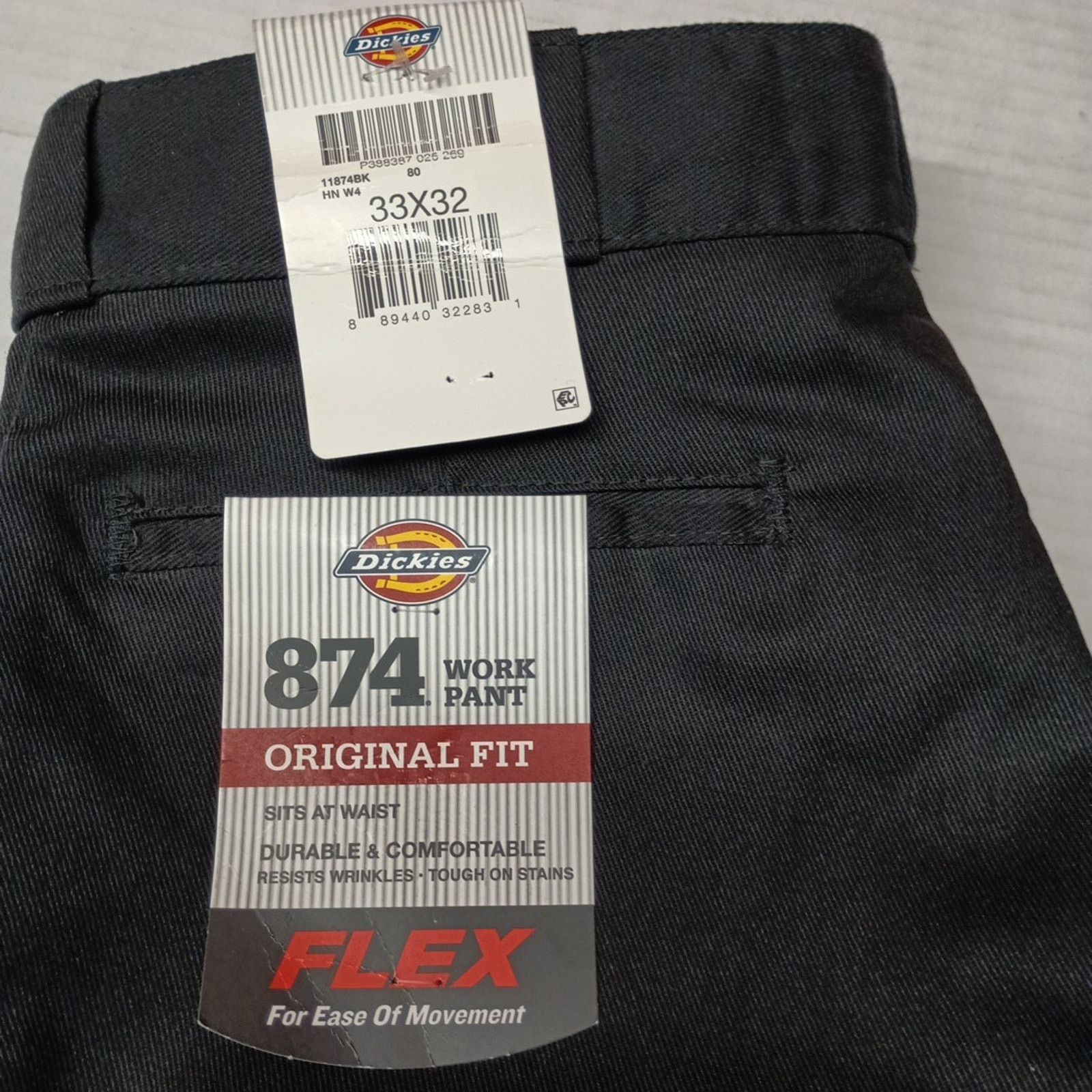 Dickies Dickies 874 Work Pants Men's 33x32 Black Original Fit Flex Size US 33 - 2 Thumbnail