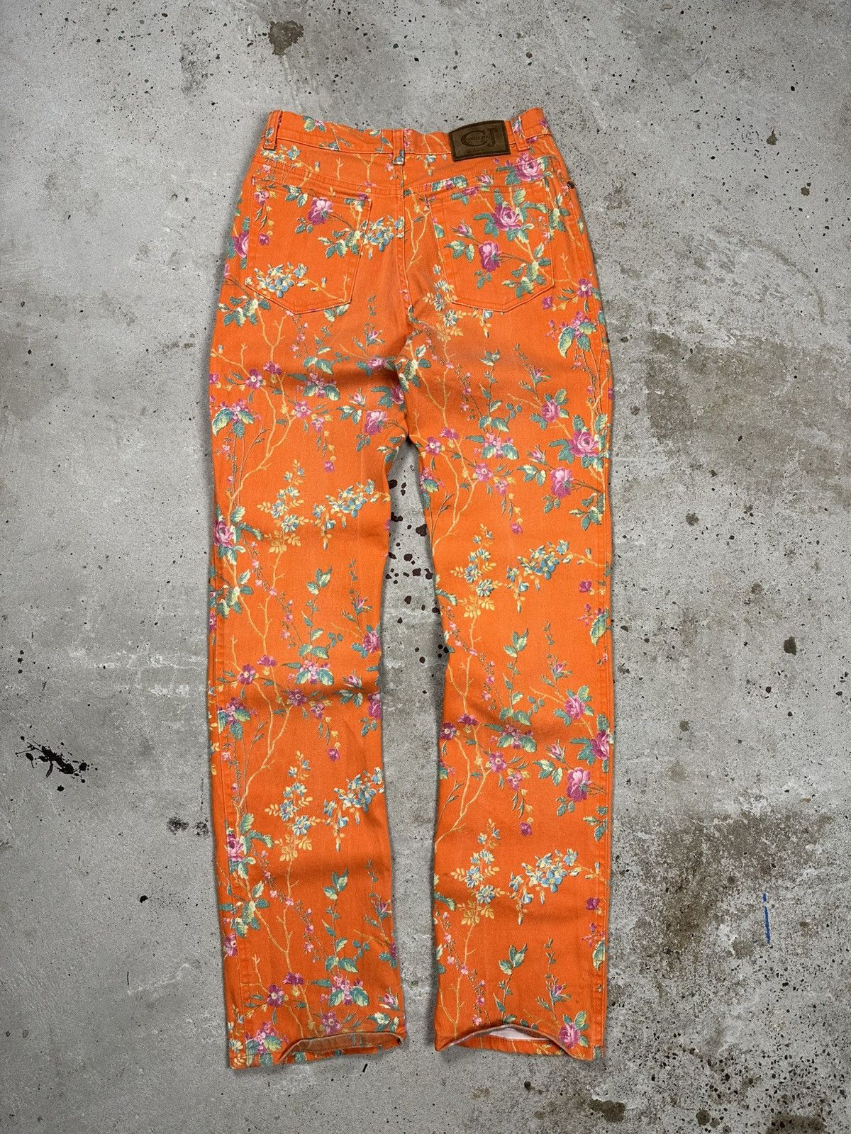 Roberto Cavalli Vintage 90s Roberto Cavalli Jeans Floral Print Flowers Size 28" / US 6 / IT 42 - 2 Thumbnail