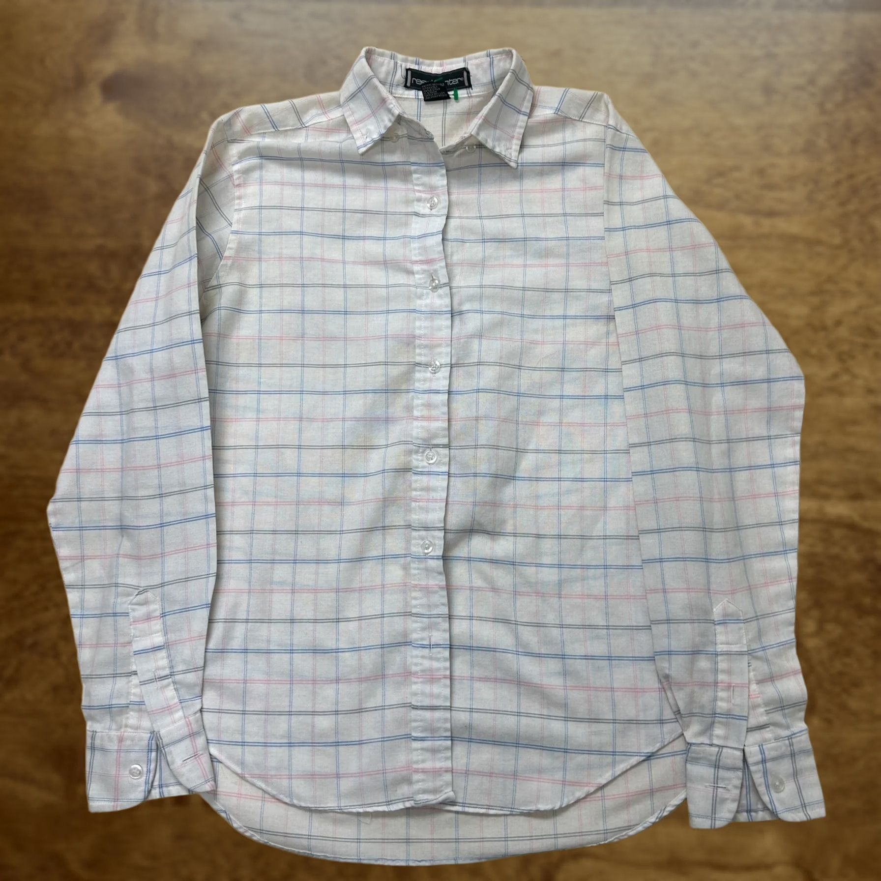 Hunter VINTAGE Reed Hunter Shirt Mens Medium White Woven Check Long Sleeve Button Up Casual Size US M / EU 48-50 / 2 - 1 Thumbnail