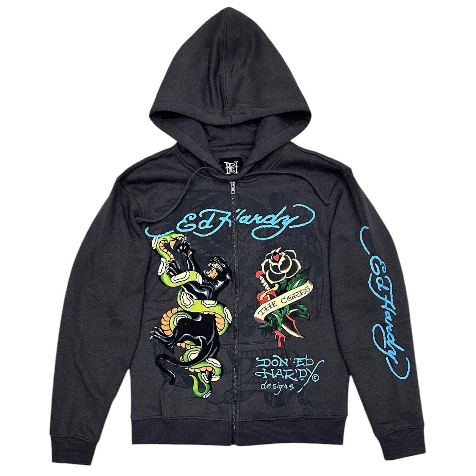 Ed Hardy Ed Hardy Hoodie Panther Snake Fleece Full Zip Sweatshirt Size US L / EU 52-54 / 3 - 2 Thumbnail