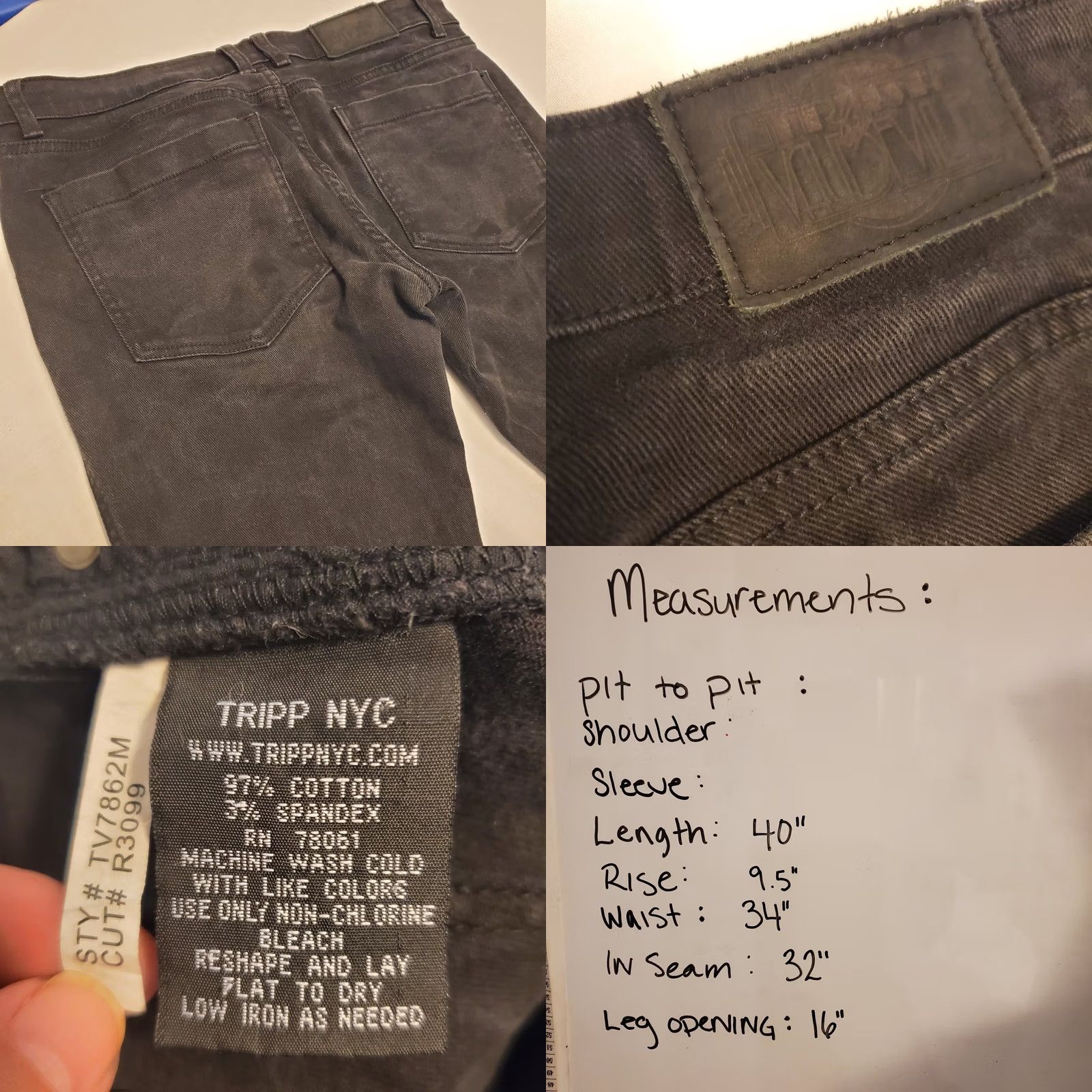 Vintage Trash And Vaudeville Womens XL Flare Jeans Black 34"×32" Grunge Punk Y2K 90s Jeans Womens 90s Grunge Punk XS? Size 40" / US 18 - 8 Thumbnail