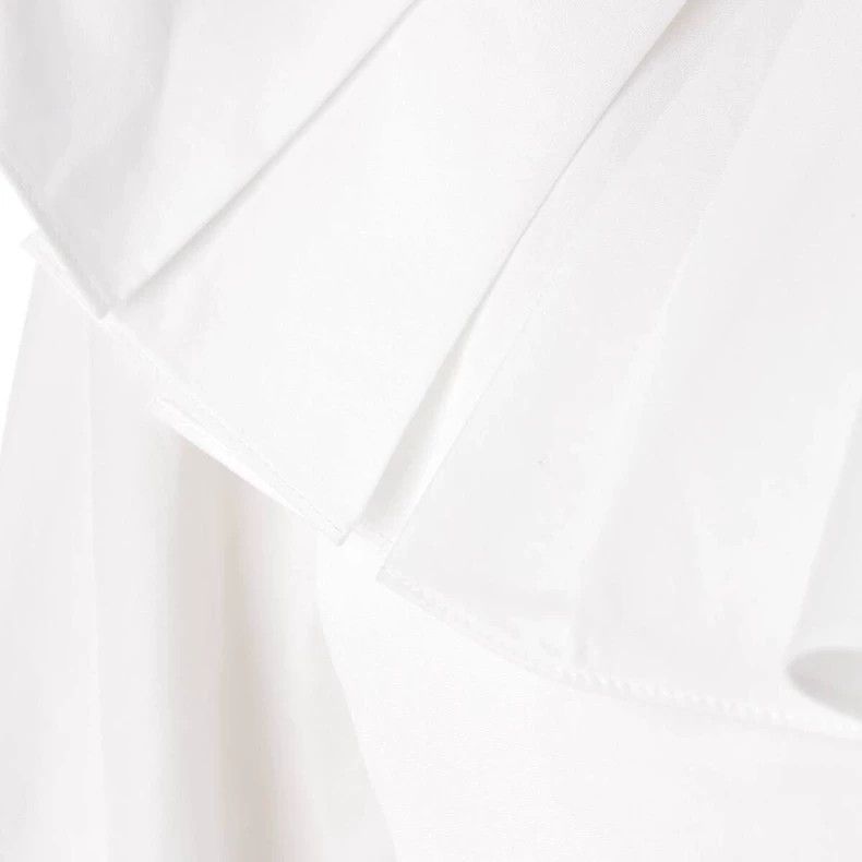 Jil Sander Jil Sander White ruffled blouse with lotus leaf design Size XXS / US 00 / IT 34 - 8 Thumbnail