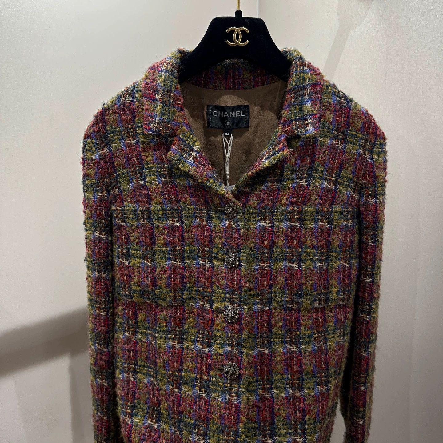 Chanel Chanel apr691 color check tweed jacket 34 wool Size XS / US 0-2 / IT 36-38 - 7 Thumbnail