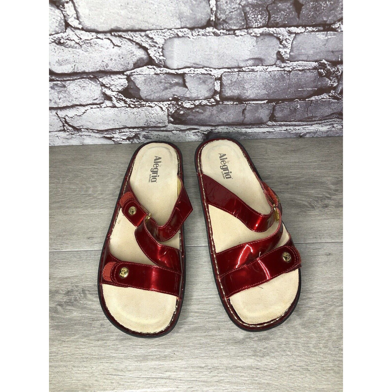 Other Alegria VEN-124 Venice Red Patent Leather Strap Sandals Wome Size US 10.5 / IT 40.5 - 19 Thumbnail