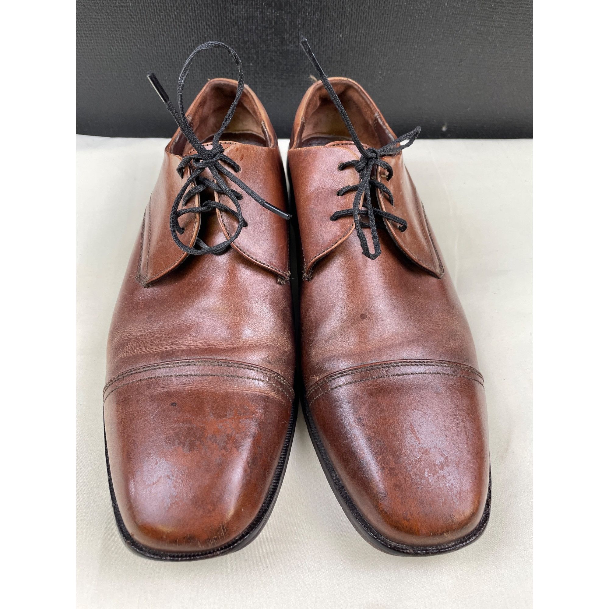 Tasso Elba Tasso Elba Men's Brown Leather Shoes/Cap toe Oxfords Size 9. Size US 9.5 / EU 42-43 - 1 Thumbnail