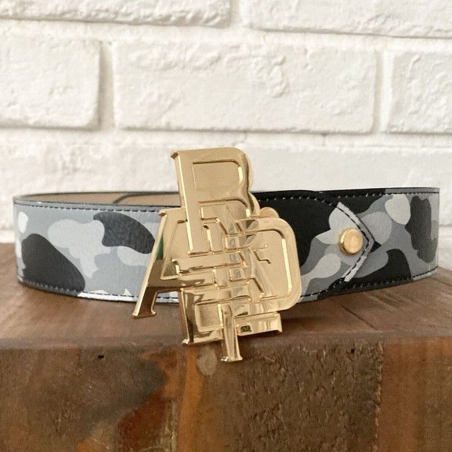 Bape BAPE CAMO Gold Buckle Leather Belt a bathing ape NIGO Size ONE SIZE - 1 Thumbnail