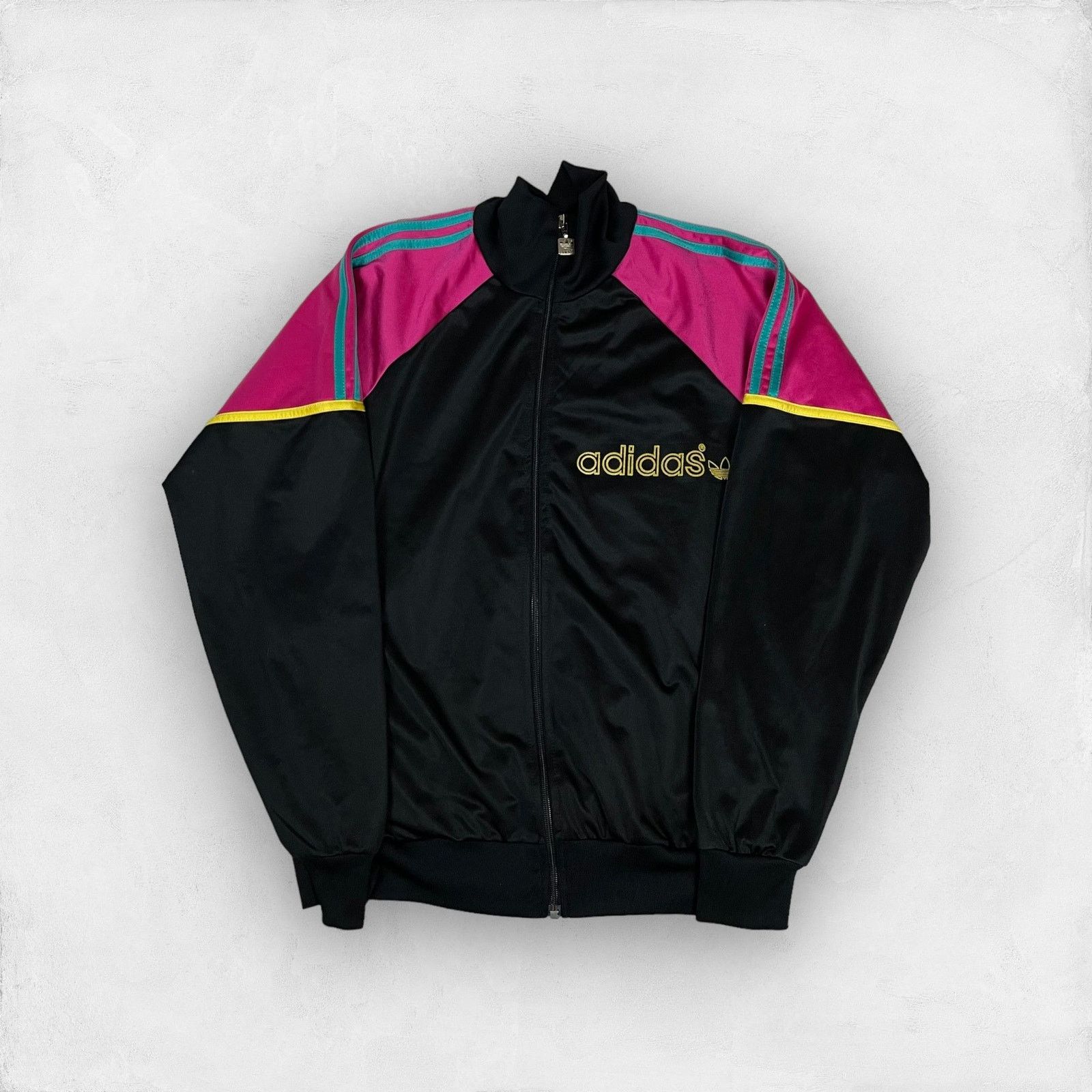Adidas × Vintage VTG Adidas Men's Black Polyester Full Zip Track Jacket 38/40 Size US M / EU 48-50 / 2 - 1 Thumbnail