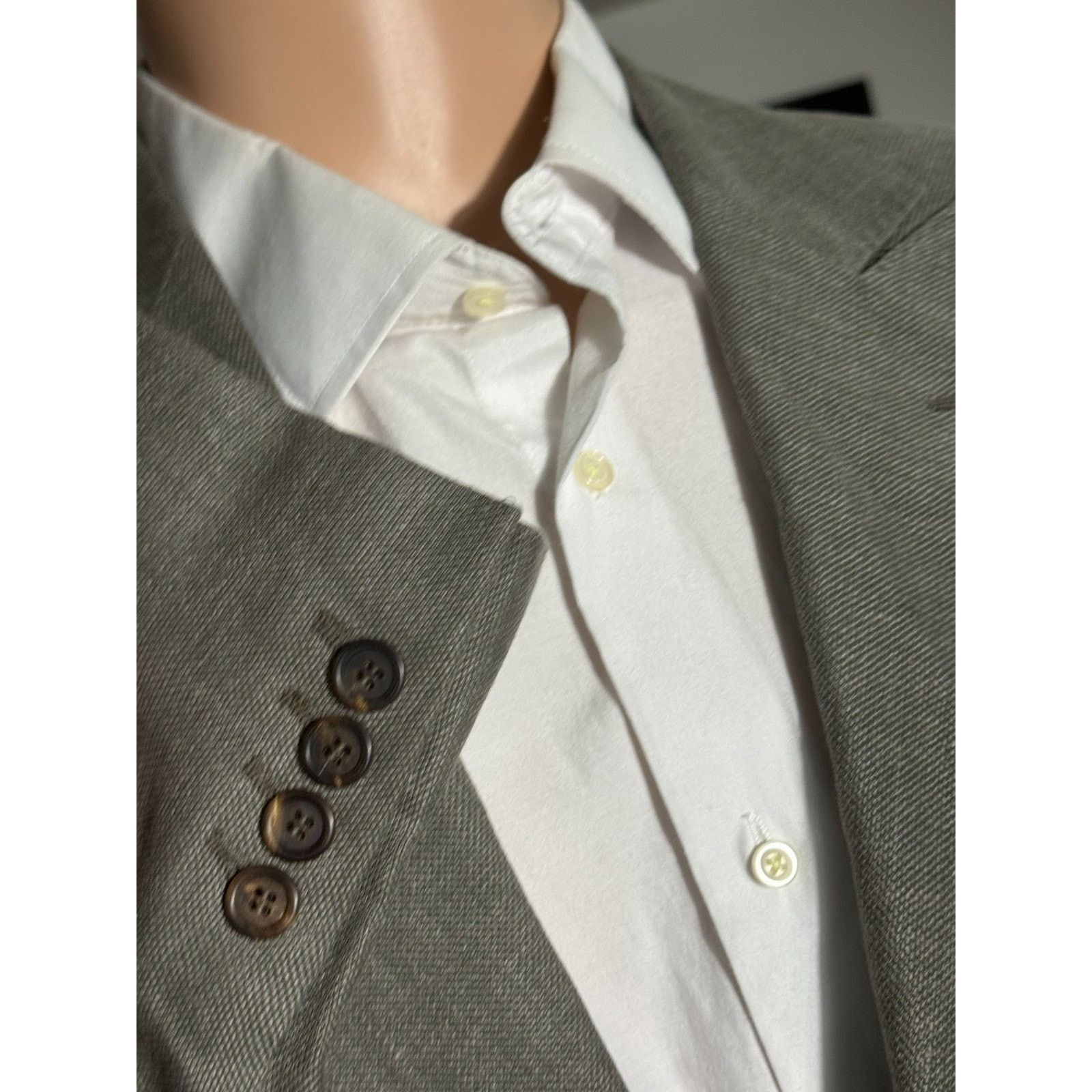 Brunello Cucinelli Brunello Cucinelli Peak Lapel Taupe W Silk Sport Coat 40R Size 40R - 9 Thumbnail