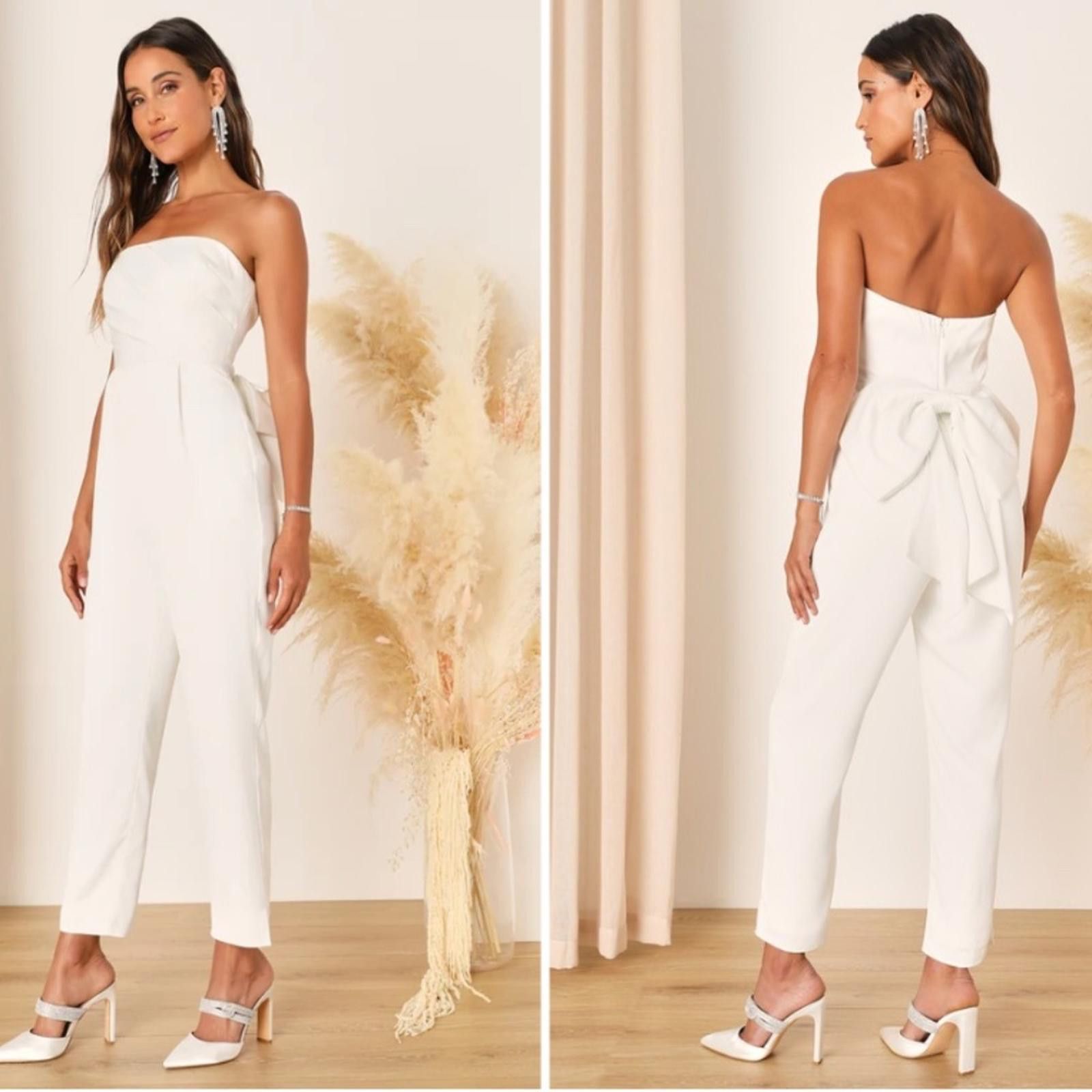Lulus LULU's Wedding Shower Bachelorette HOneymoon Chic Jumpsuit Size 36" / US 14 / IT 50 - 3 Thumbnail
