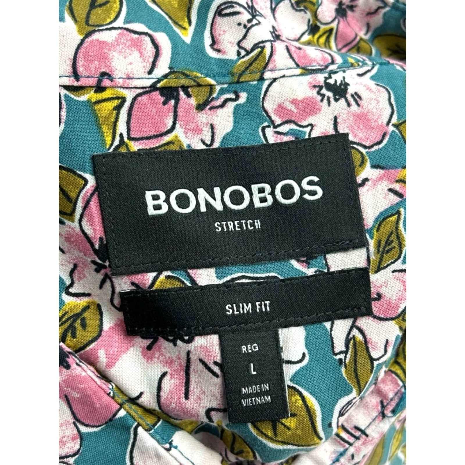Bonobos Bonobos Shirt Men Large Multicolor Floral Cotton Stretch Slim Fit Beach Hawaiian Size US L / EU 52-54 / 3 - 4 Thumbnail