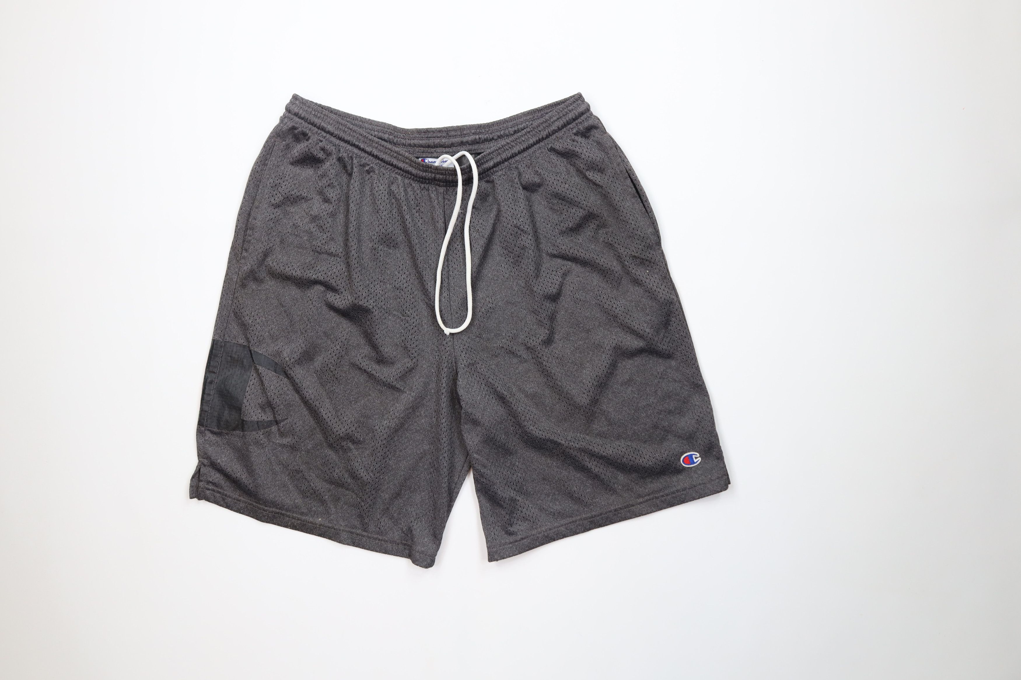 Champion Vintage Champion Big Logo Mesh Basketball Shorts Gray Size US 34 / EU 50 - 1 Thumbnail