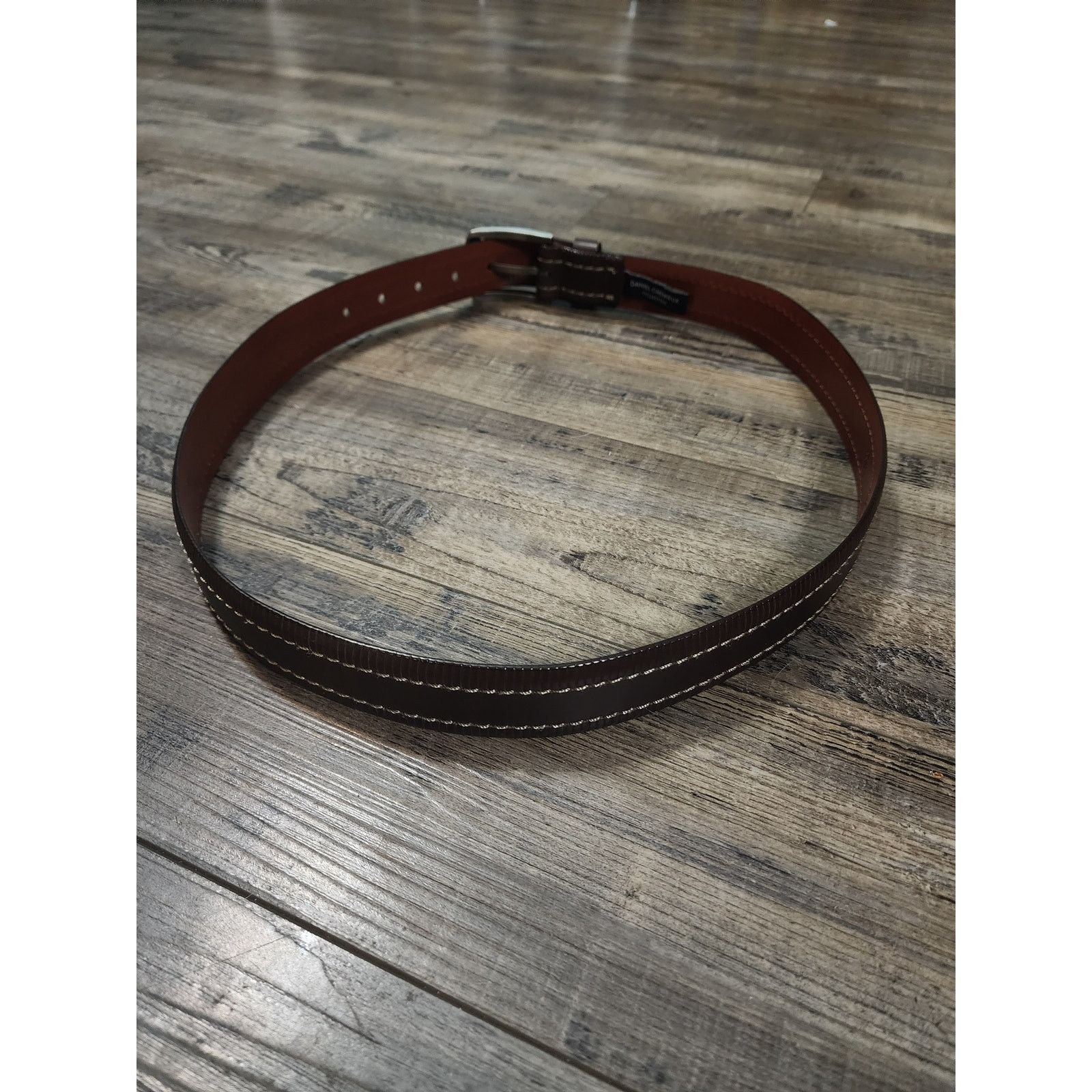 Daniel Cremieux Daniel Cremieux Brown stitching belt Italian Leather Sz38 G Size 38 - 3 Thumbnail