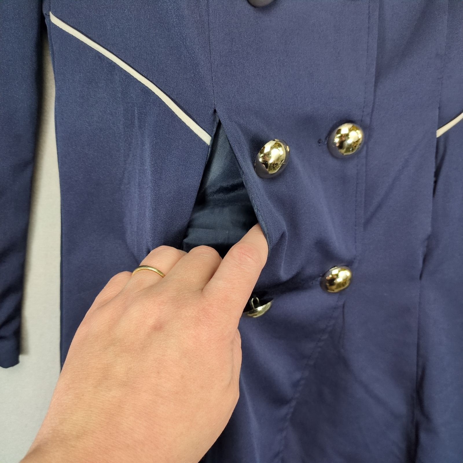 Other Korean Women's M Double Breasted Mid-Length Navy Jacket Size M / US 6-8 / IT 42-44 - 5 Thumbnail