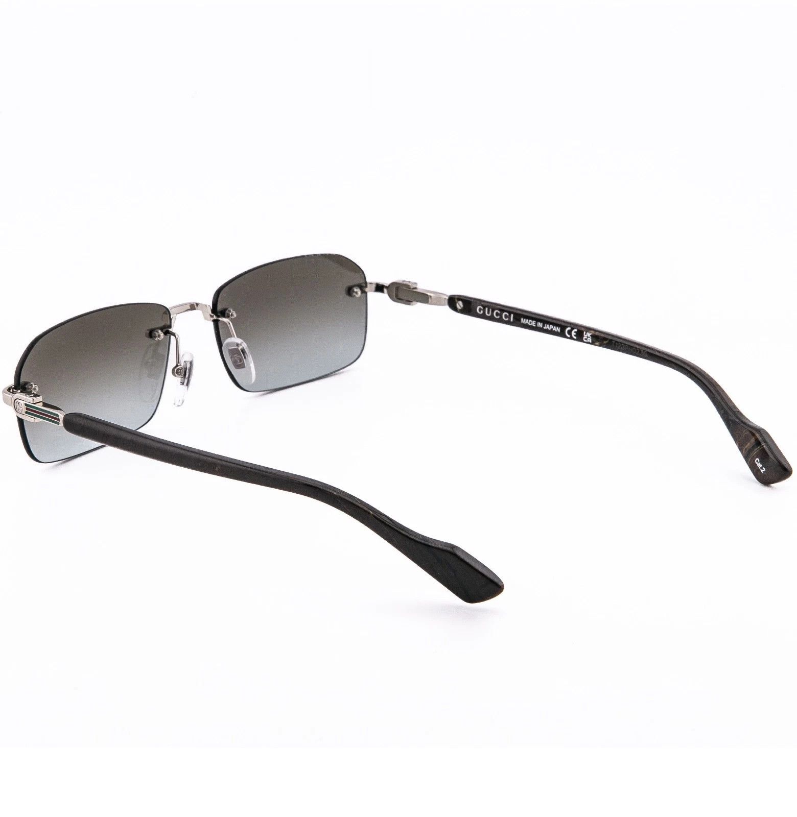 Gucci GUCCI GG1221S WEB Logo 1221 Silver 008 Narrow Sunglasses Size ONE SIZE - 2 Thumbnail