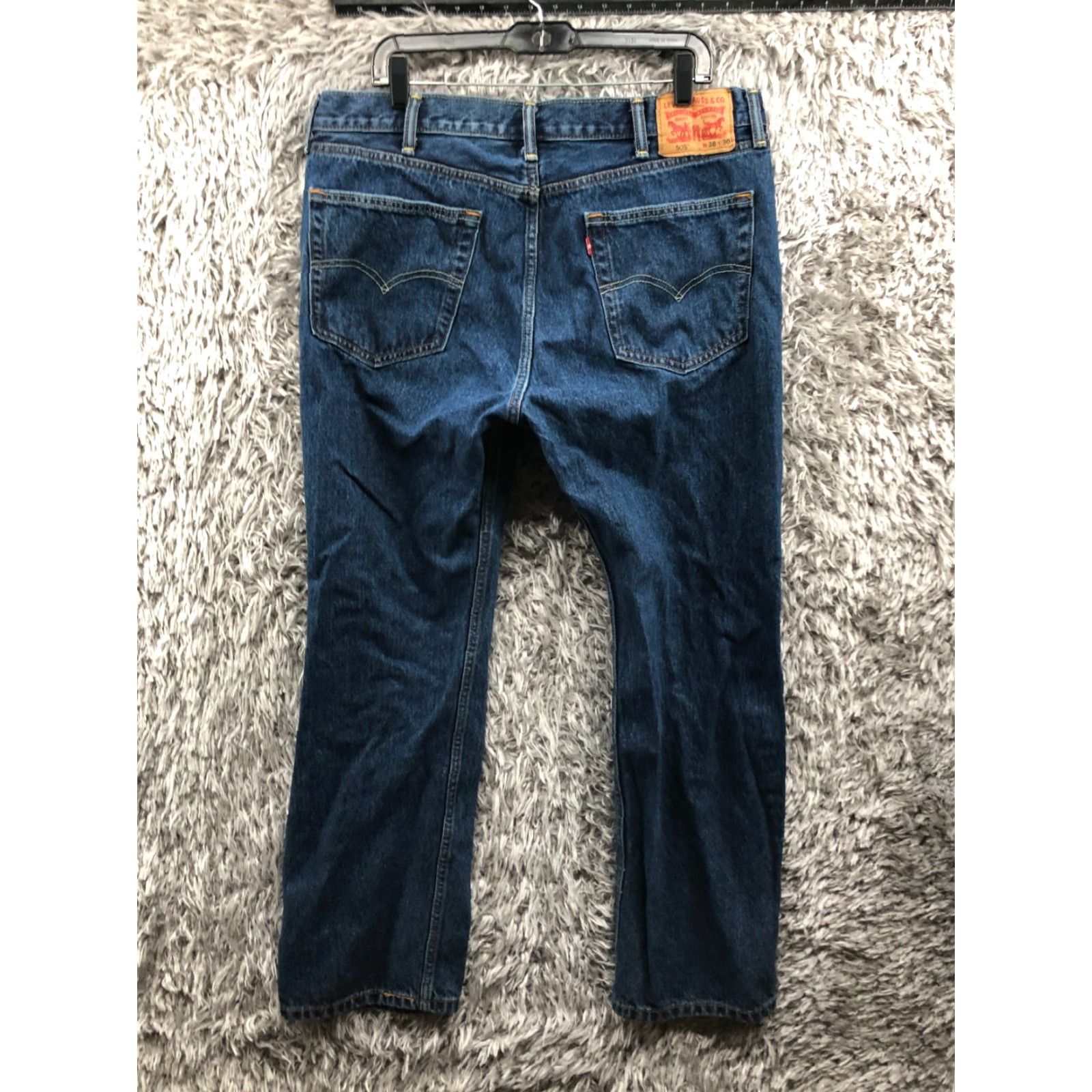 Levi's Levi's 505 Straight Jeans Size 38x30 Mens Mid Rise Medium Wash Blue Size US 38 / EU 54 - 5 Thumbnail