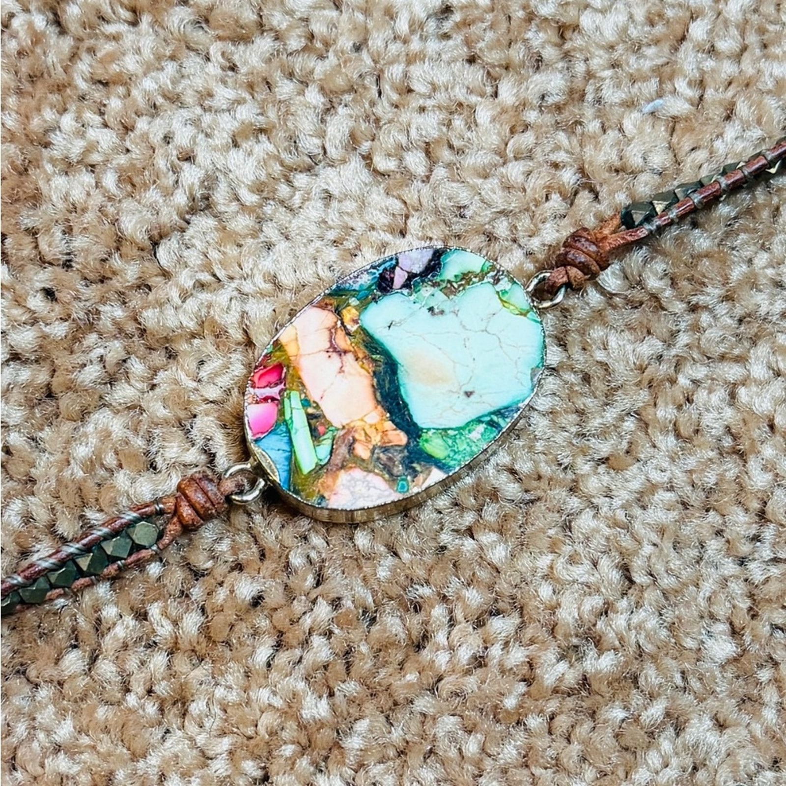 Handmade Multicolor Stone Wrap Bracelet Size ONE SIZE - 2 Thumbnail