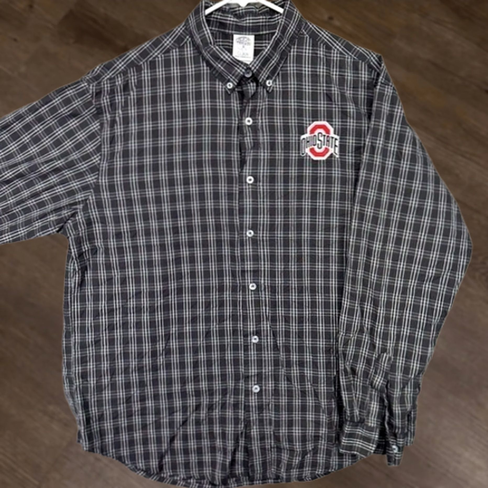 Vintage Ohio State Buckeyes Button Down Shirt Mens Large Black Plaid Knights Apparel Shirt Mens Large Black Plaid Buckeyes Size US L / EU 52-54 / 3 - 1 Thumbnail