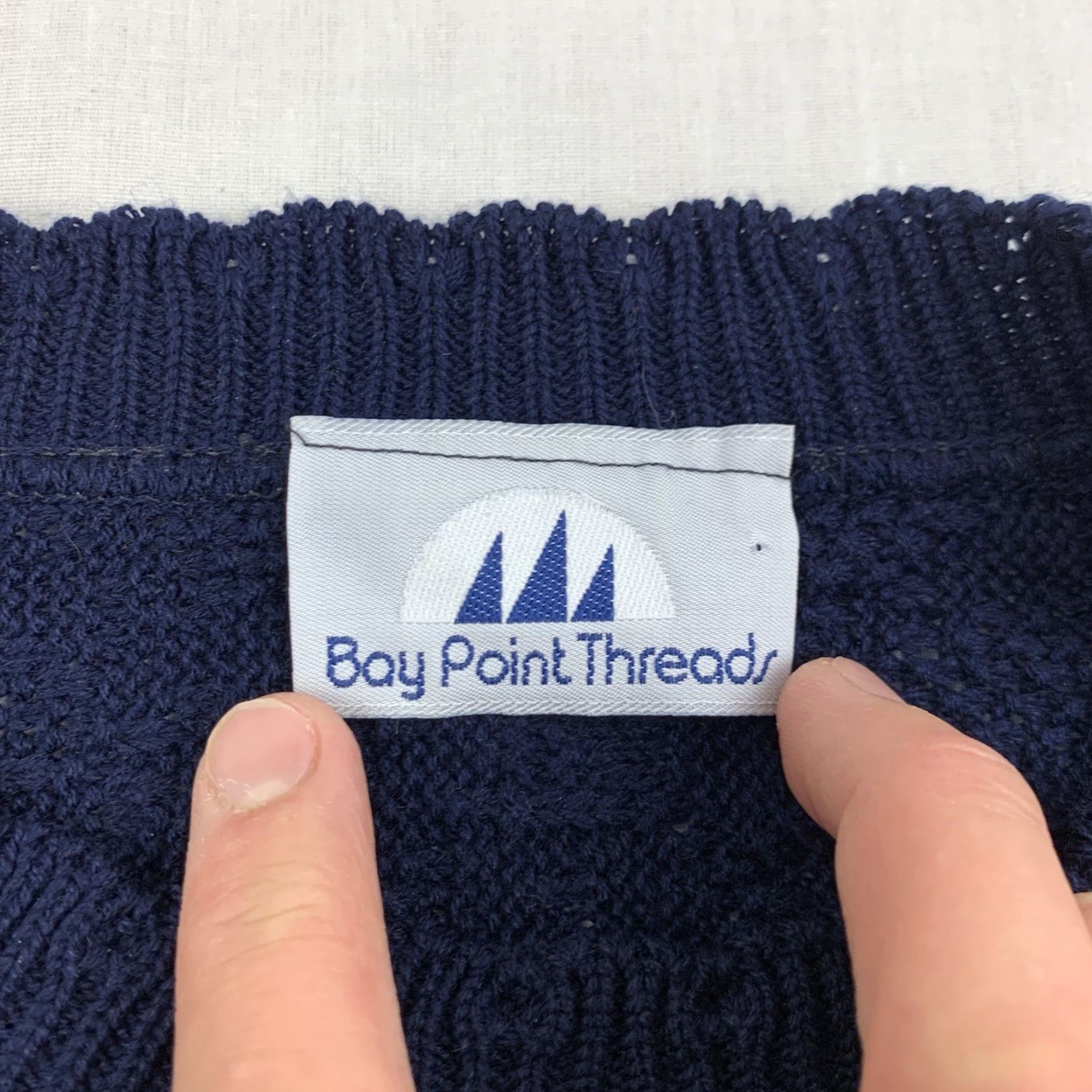 Vintage VINTAGE Bay Point Threads Sweater Womens L Blue Glitter Pullover 90s Knit Crew Neck Long Sleeve Size L / US 10 / IT 46 - 7 Thumbnail