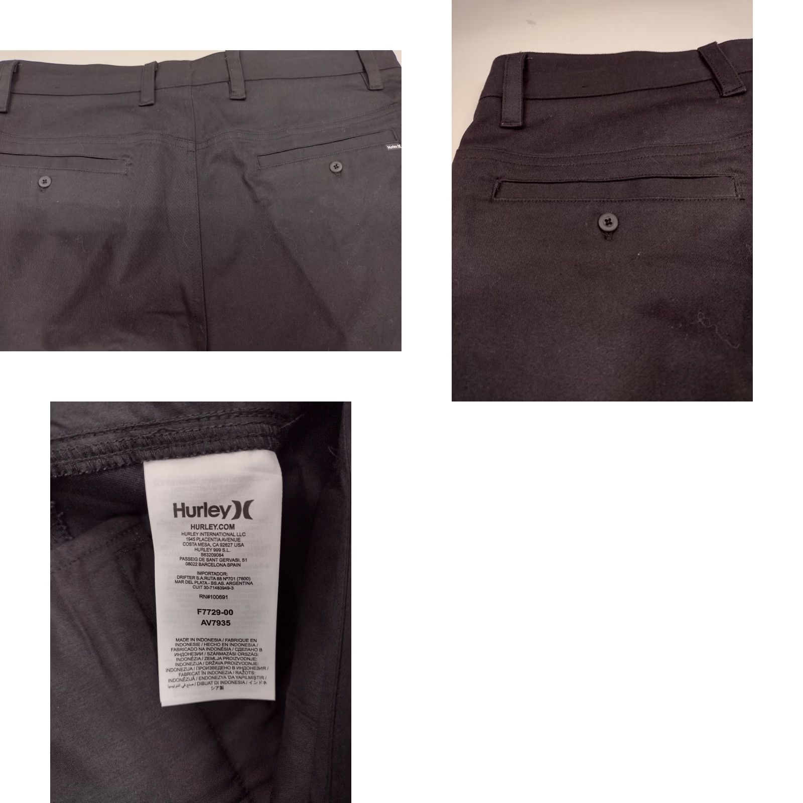 Hurley Hurley Men's Chino Shorts Black Flat Front Nylon Casual Size 34 #2534 Size US 34 / EU 50 - 8 Thumbnail