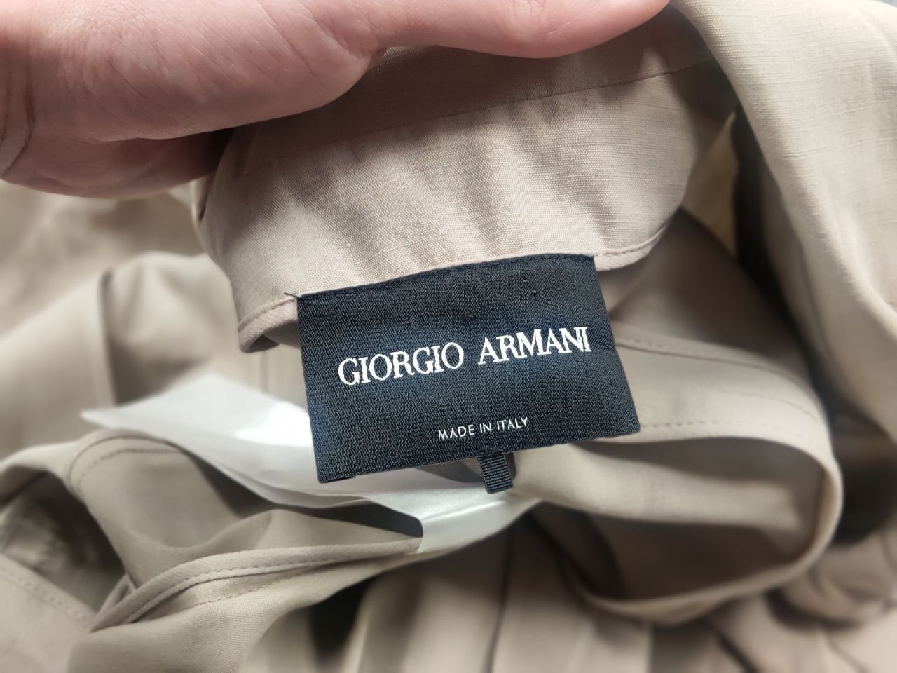 Giorgio Armani Giorgio Armani Knot lapel linen blend Beige Blazer Jacket Size M / US 6-8 / IT 42-44 - 20 Thumbnail