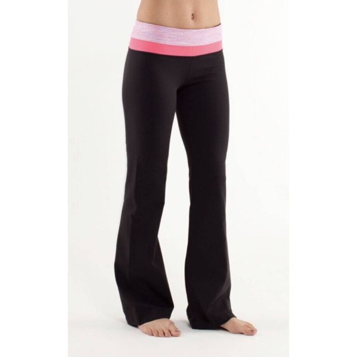 Lululemon Lululemon Y2K Black Pink Band Groove Flare Yoga Pants Size 4