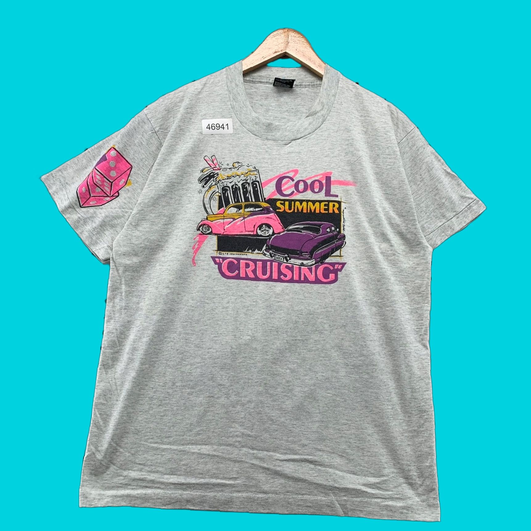 Vintage VINTAGE 90s Classic Car T Shirt Mens L Gray United States 90s Theme Cars Screen Stars Casual Crew Neck Short Sleeve Cotton Graphic Print Size US L / EU 52-54 / 3 - 1 Thumbnail