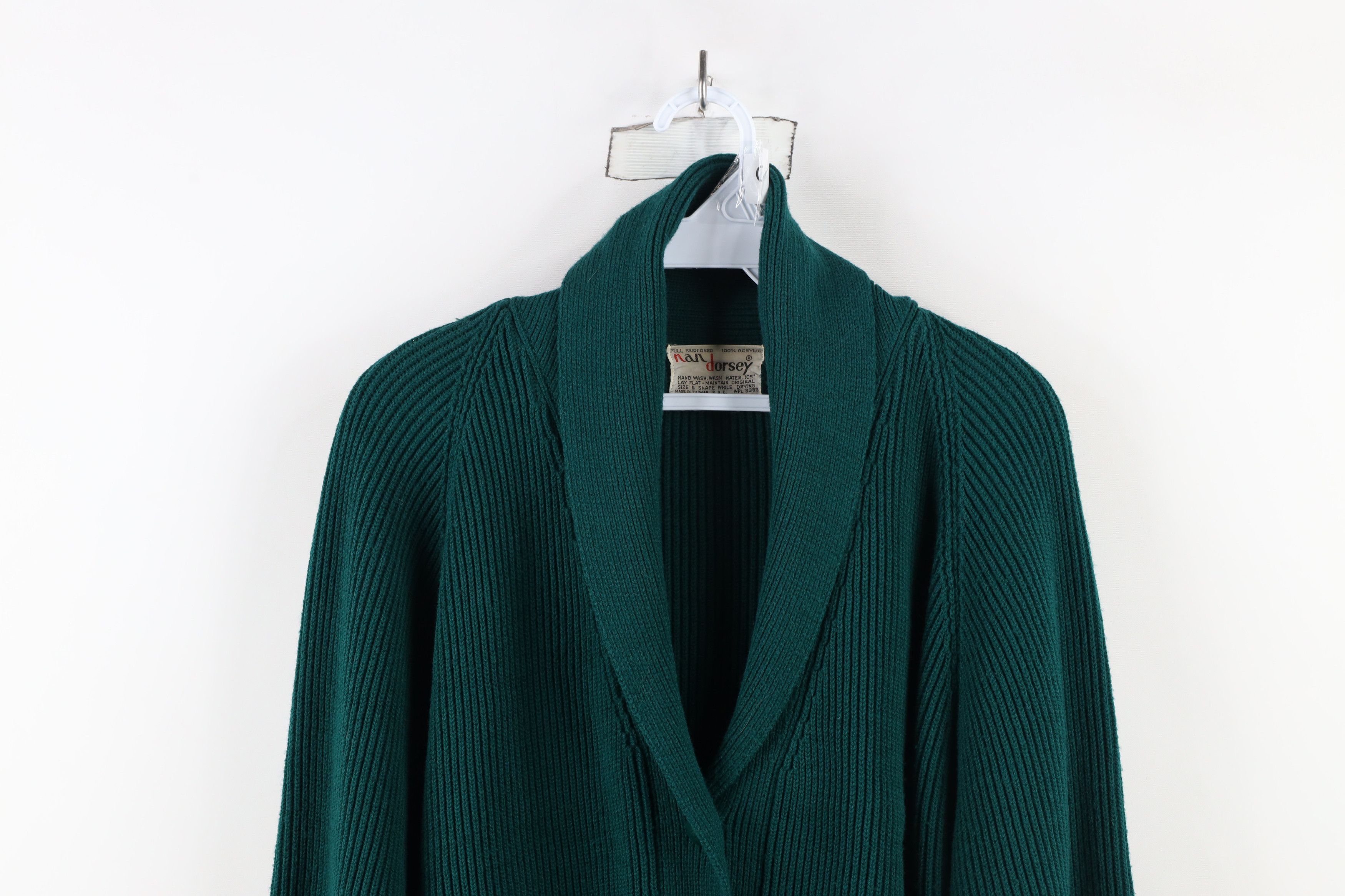 Vintage Vintage 70s Streetwear Ribbed Knit Shawl Cardigan Sweater Size L / US 10 / IT 46 - 2 Thumbnail