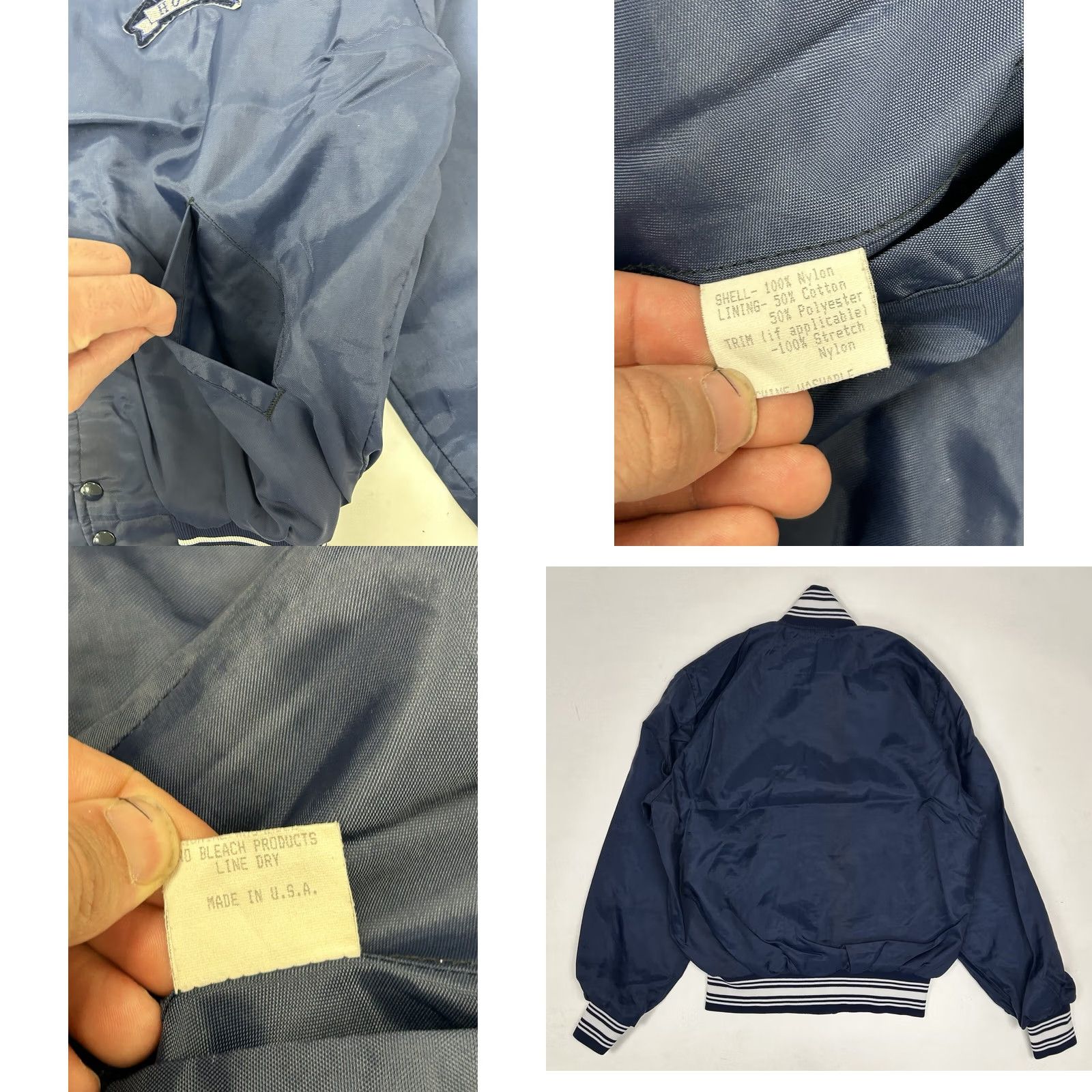 Salem Sportswear VINTAGE Gem Sportswear Georgetown Hoyas Bomber Jacket M Blue Embroidered Snaps 70s 80s Mens Size US M / EU 48-50 / 2 - 9 Thumbnail