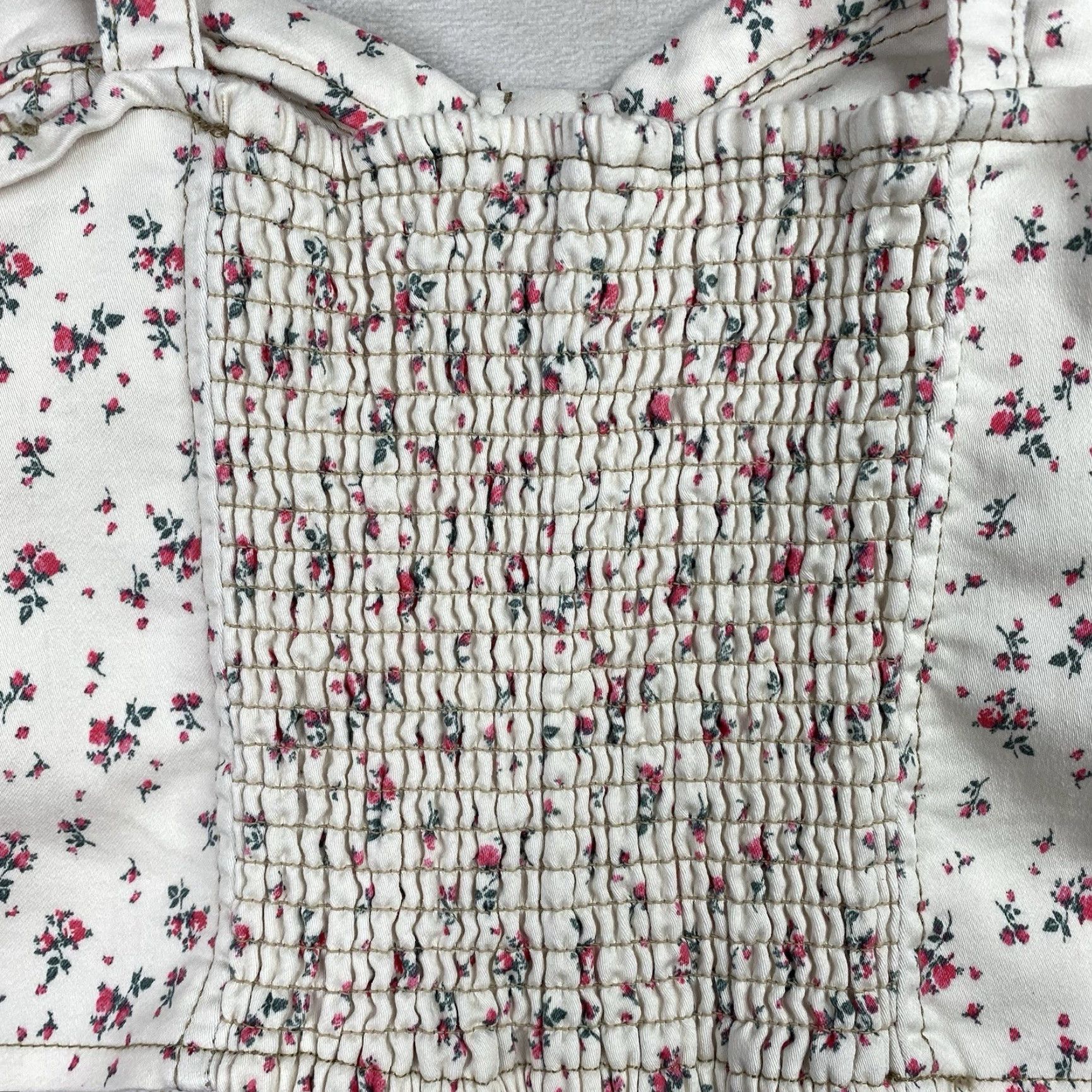 Vintage No Boundaries Tank Juniors XL 15-17 White Floral Spaghetti Strap Cropped Sleeveless Bohemian Y2K Floral Crop Top Womens Size XL / US 12-14 / IT 48-50 - 6 Thumbnail