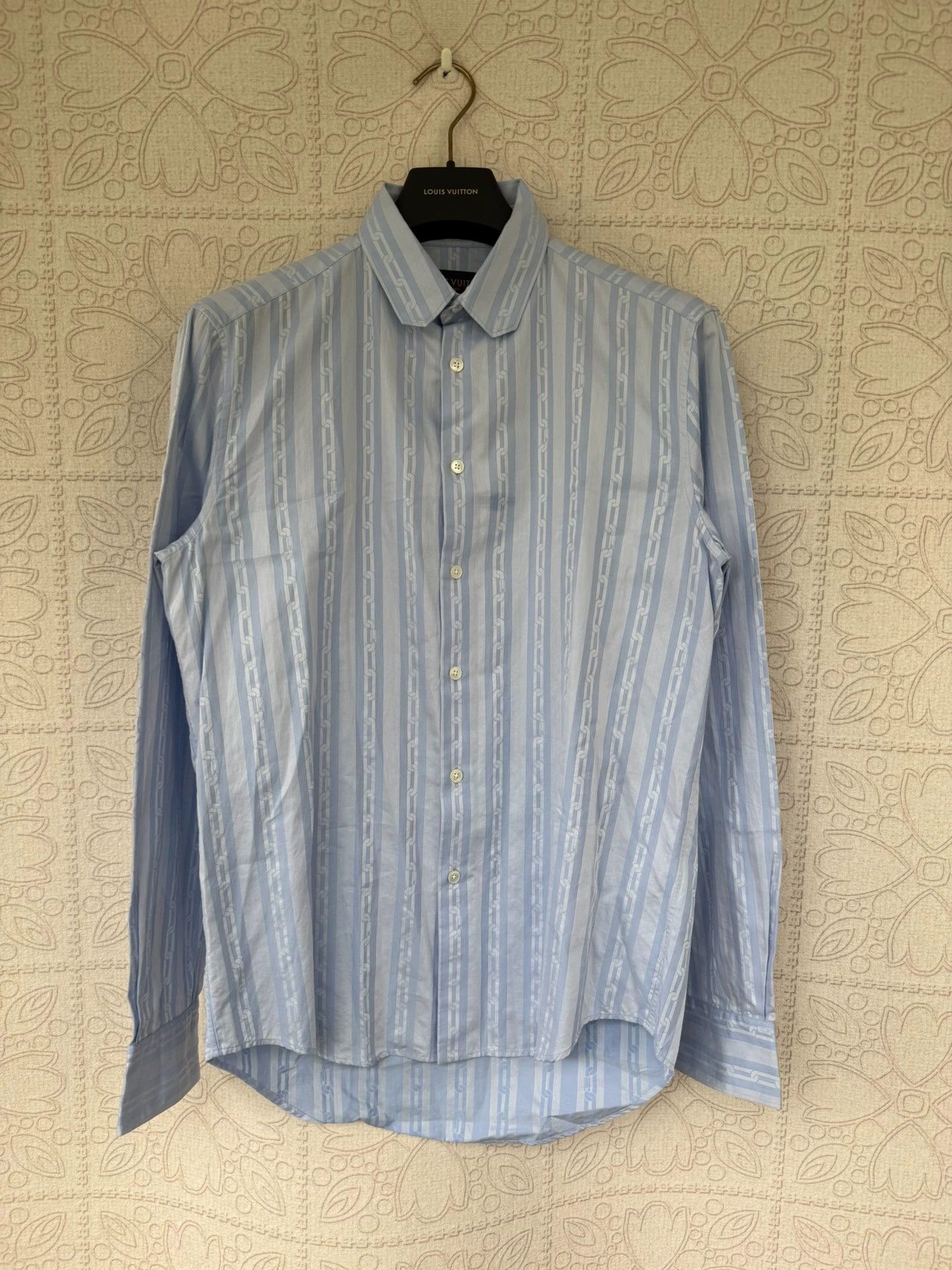 louis vuitton chain print long sleeve shirt