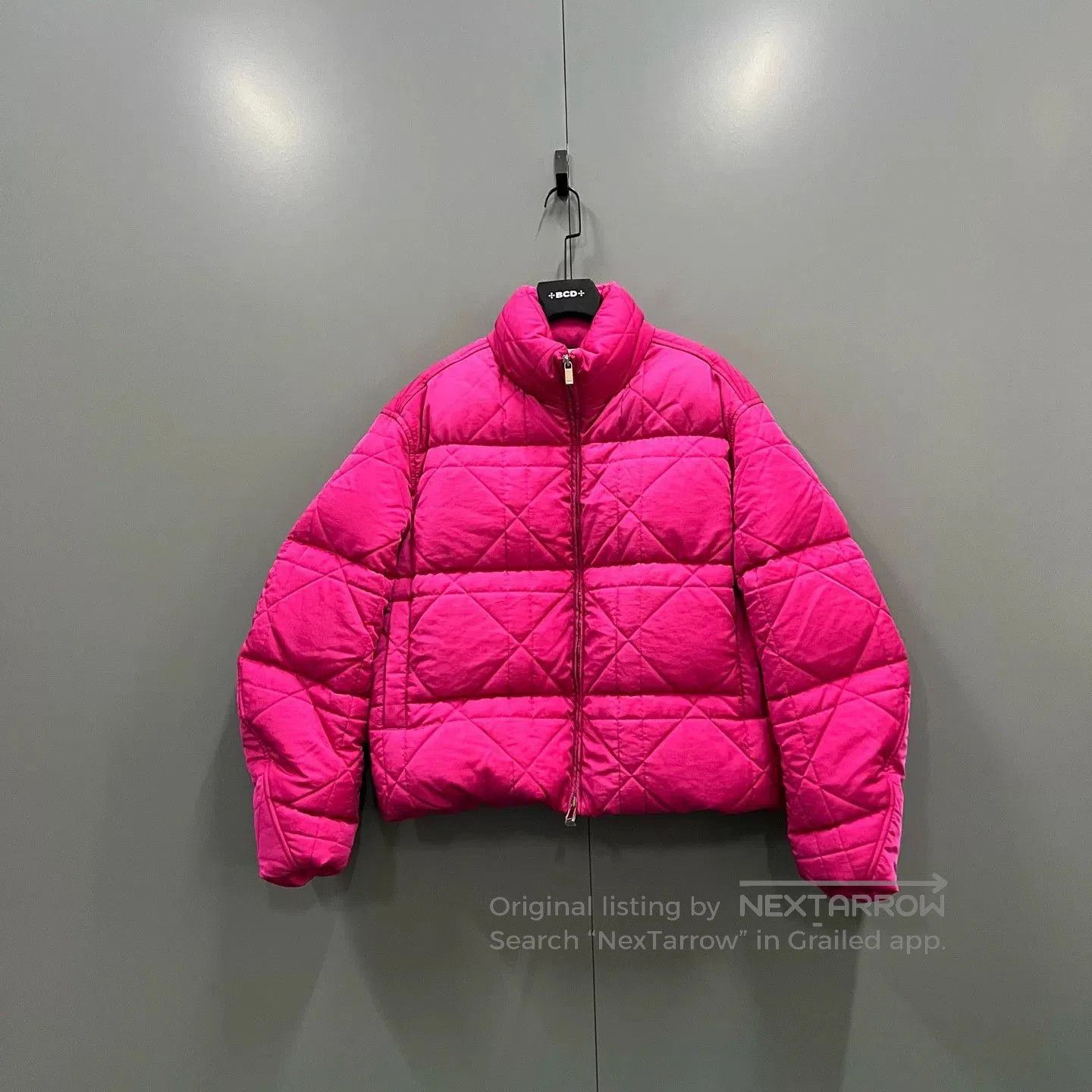 Dior pink zipped puffer jacket by dior. Size L / US 10 / IT 46 - 1 Thumbnail