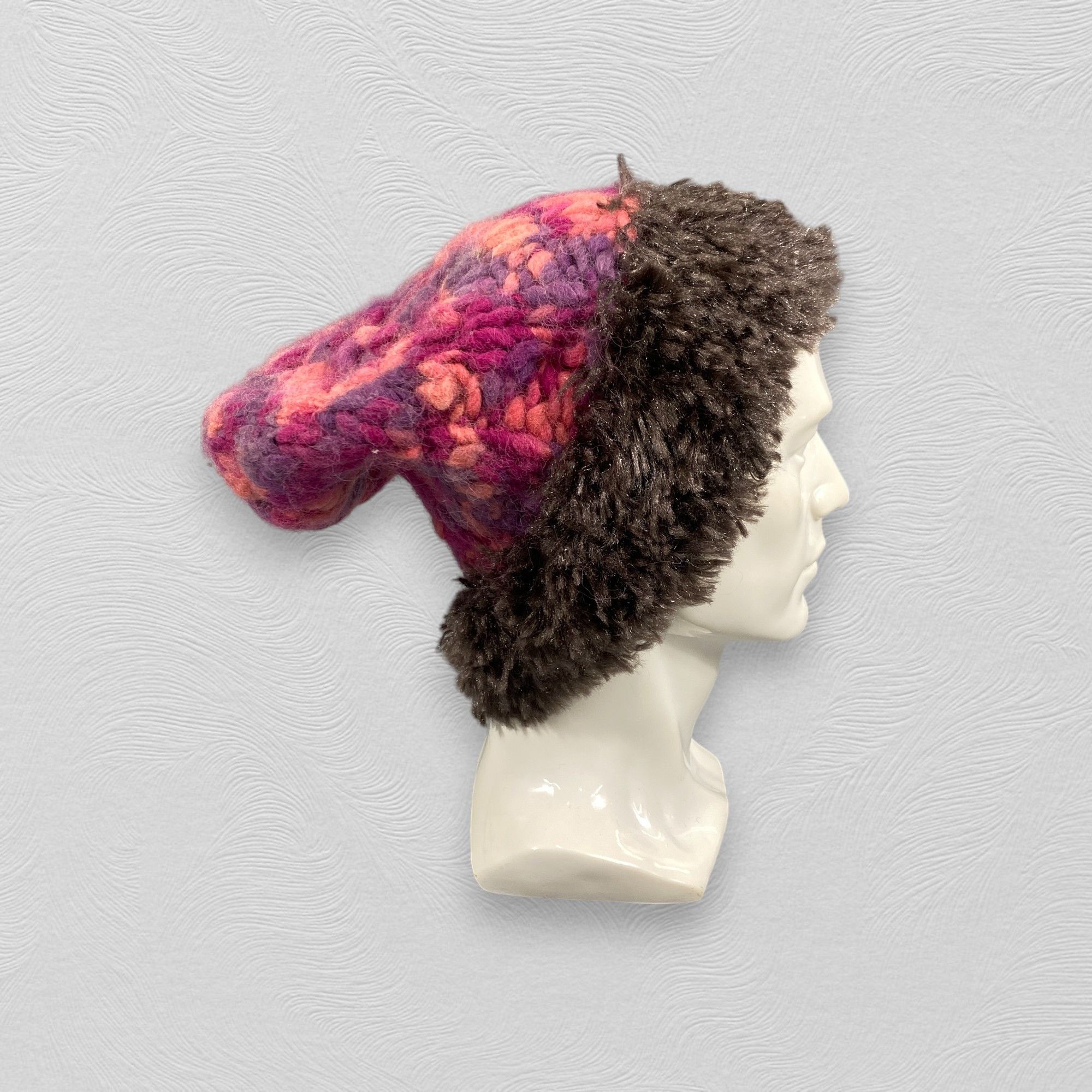 Japanese Brand Beanie Multicolor With Fur Hats -BN891 Size ONE SIZE - 4 Thumbnail