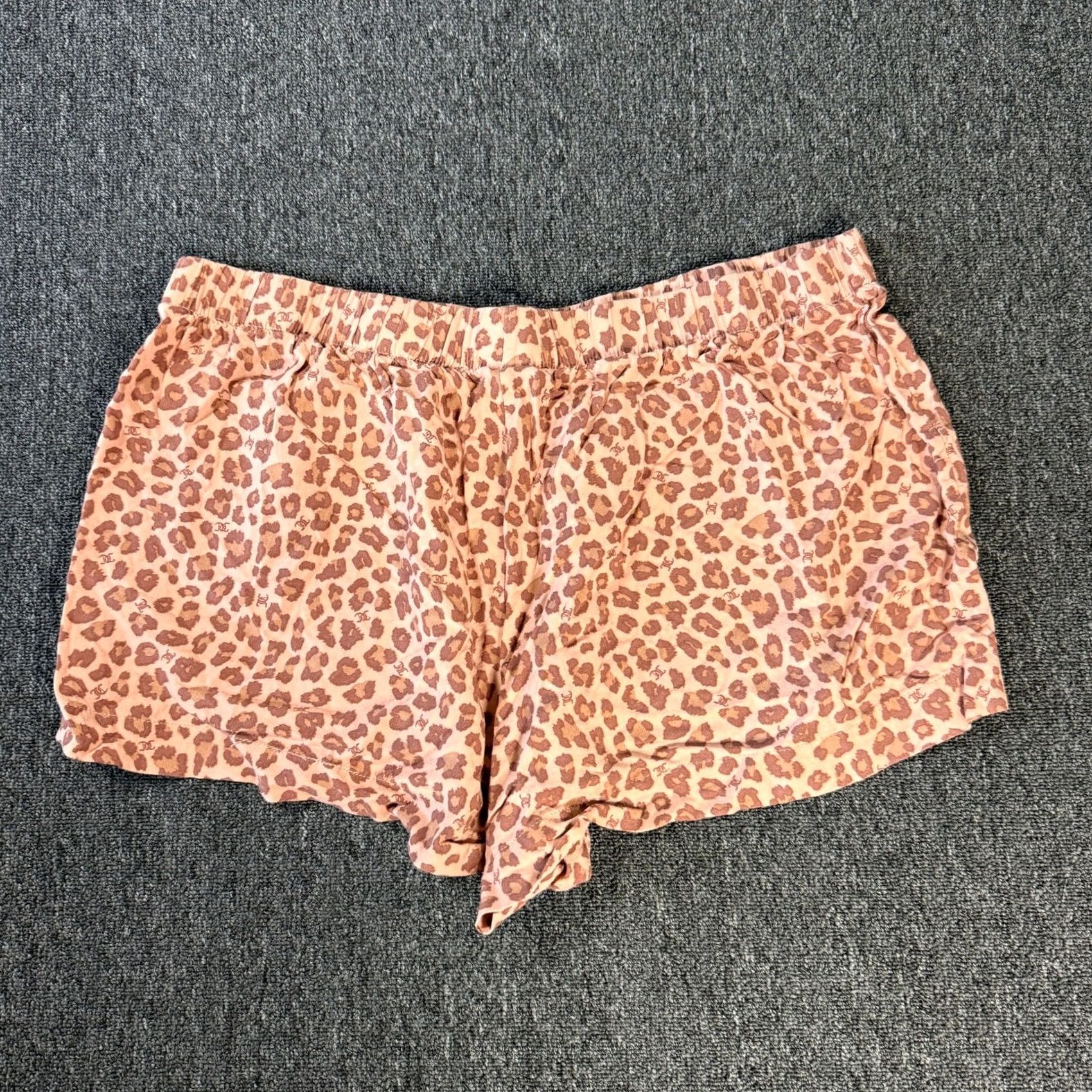 Juicy Couture VINTAGE Juicy Couture Lounge Short Womens XL Tan Brown Leopard Print Pull On Size 40" / US 18 - 2 Thumbnail