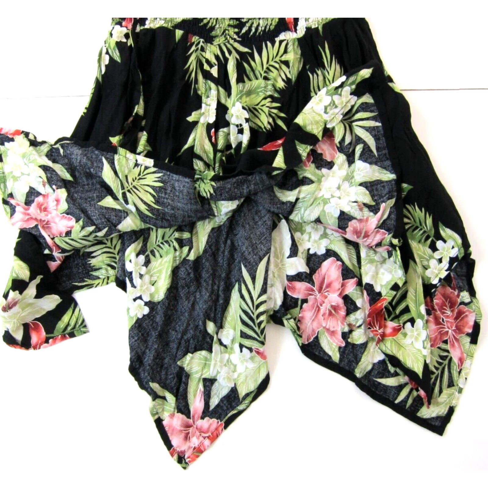 Vintage Tropical Group Hawaii Floral Halter Tank Sun Dress S-M Black Rayon Pants? Size S / US 4 / IT 40 - 7 Thumbnail