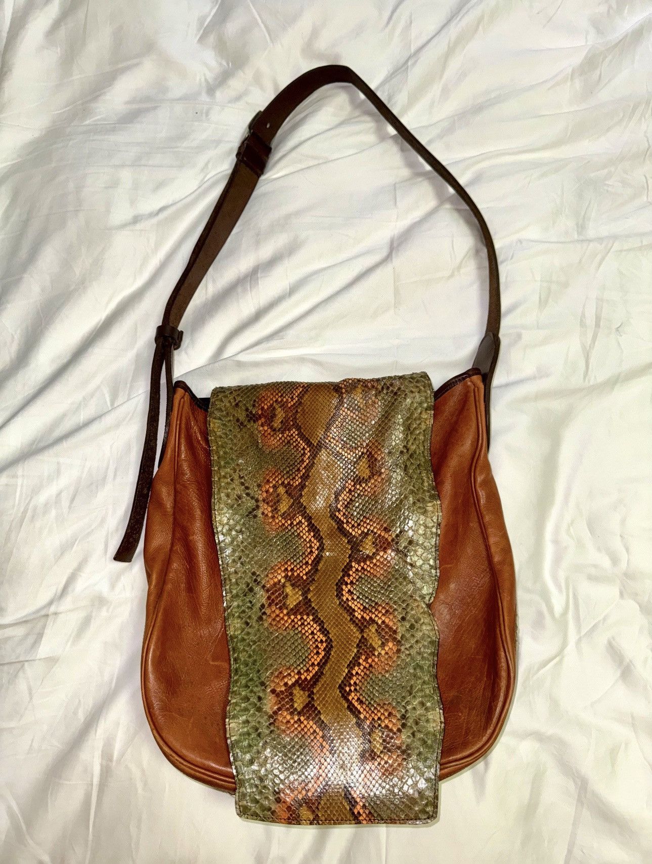 Isamu Katayama Backlash Isamu Katayama Backlash Python Leather Messenger Bag Size ONE SIZE - 1 Thumbnail