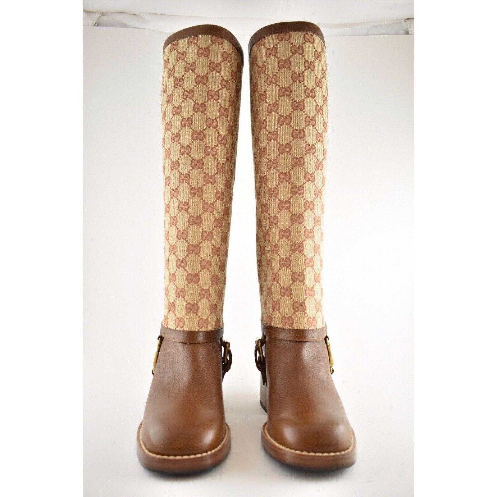 Gucci Gucci Lola Beige Monogram Canvas GG Logo Gaiter Riding Size US 6 / IT 36 - 6 Thumbnail