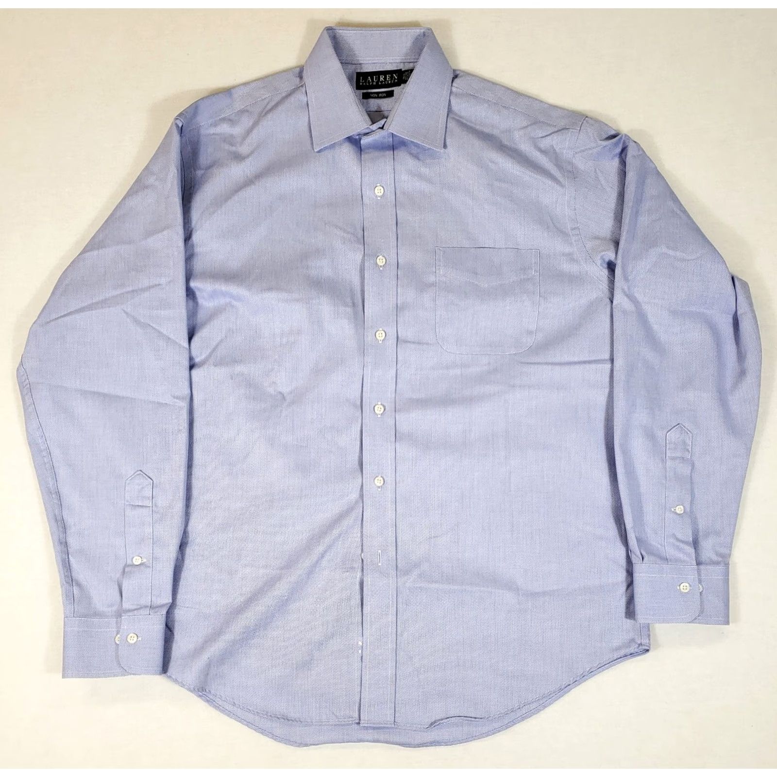 Ralph Lauren Lauren Ralph Lauren Blue Button-Down Long Sleeve Dress Shirt Mens 16.5 34/35 Blue Mens Size 46R - 3 Thumbnail