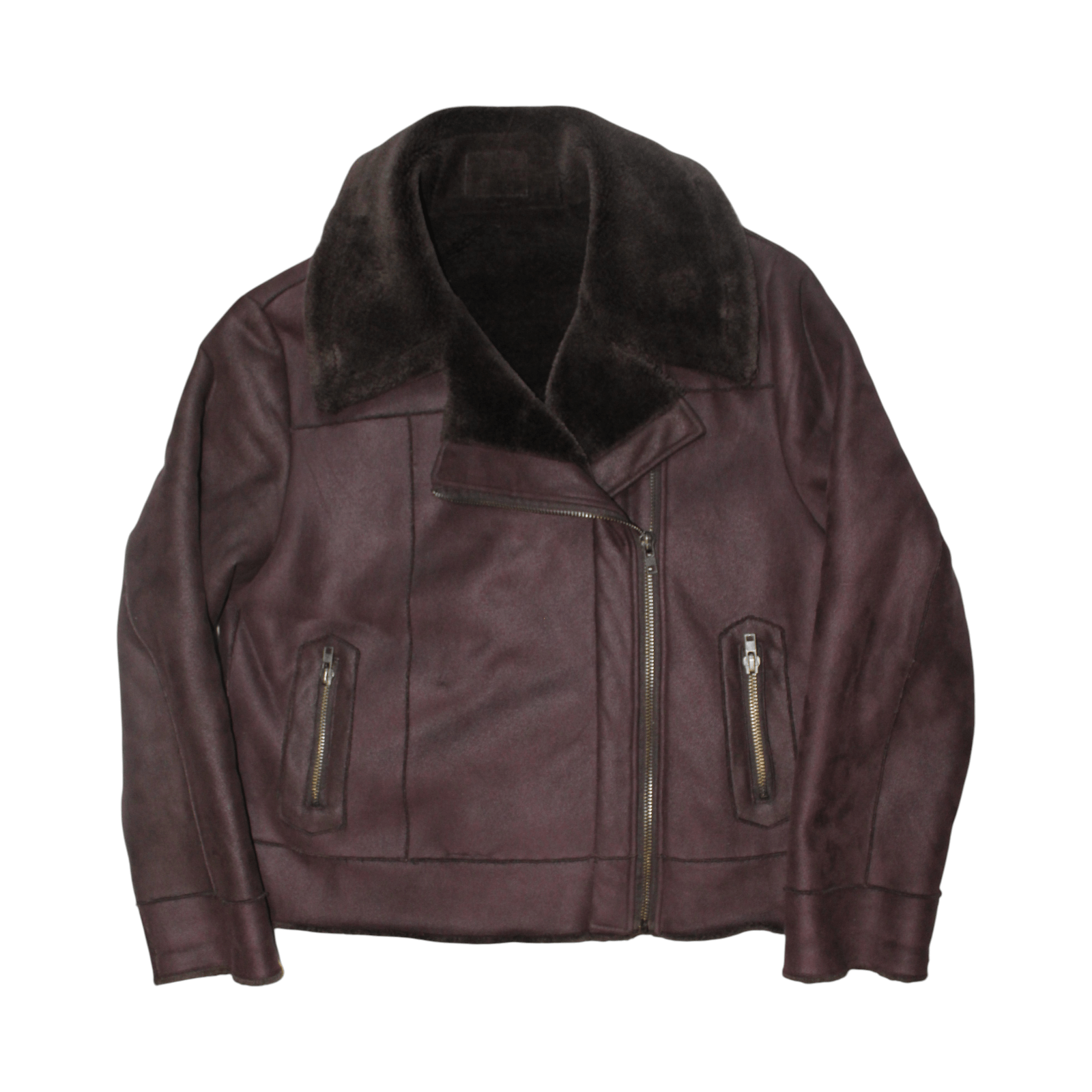 Vintage Vintage Shearling Aviator Oxblood Burgundy Jacket Size US L / EU 52-54 / 3 - 3 Thumbnail