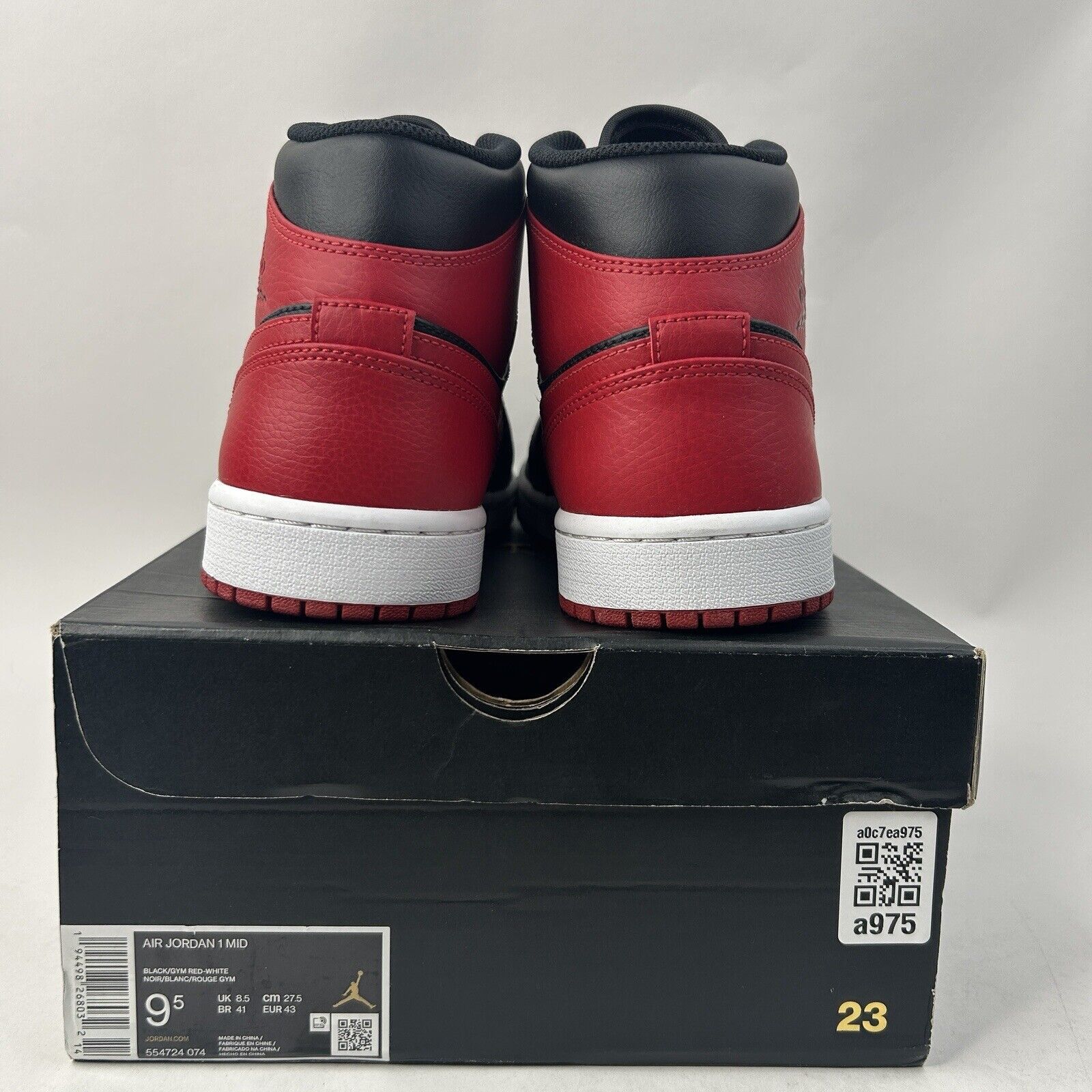Nike Nike Air Jordan 1 Mid Retro “Banned/Bred” 2024 Size US 9.5 / EU 42-43 - 4 Thumbnail