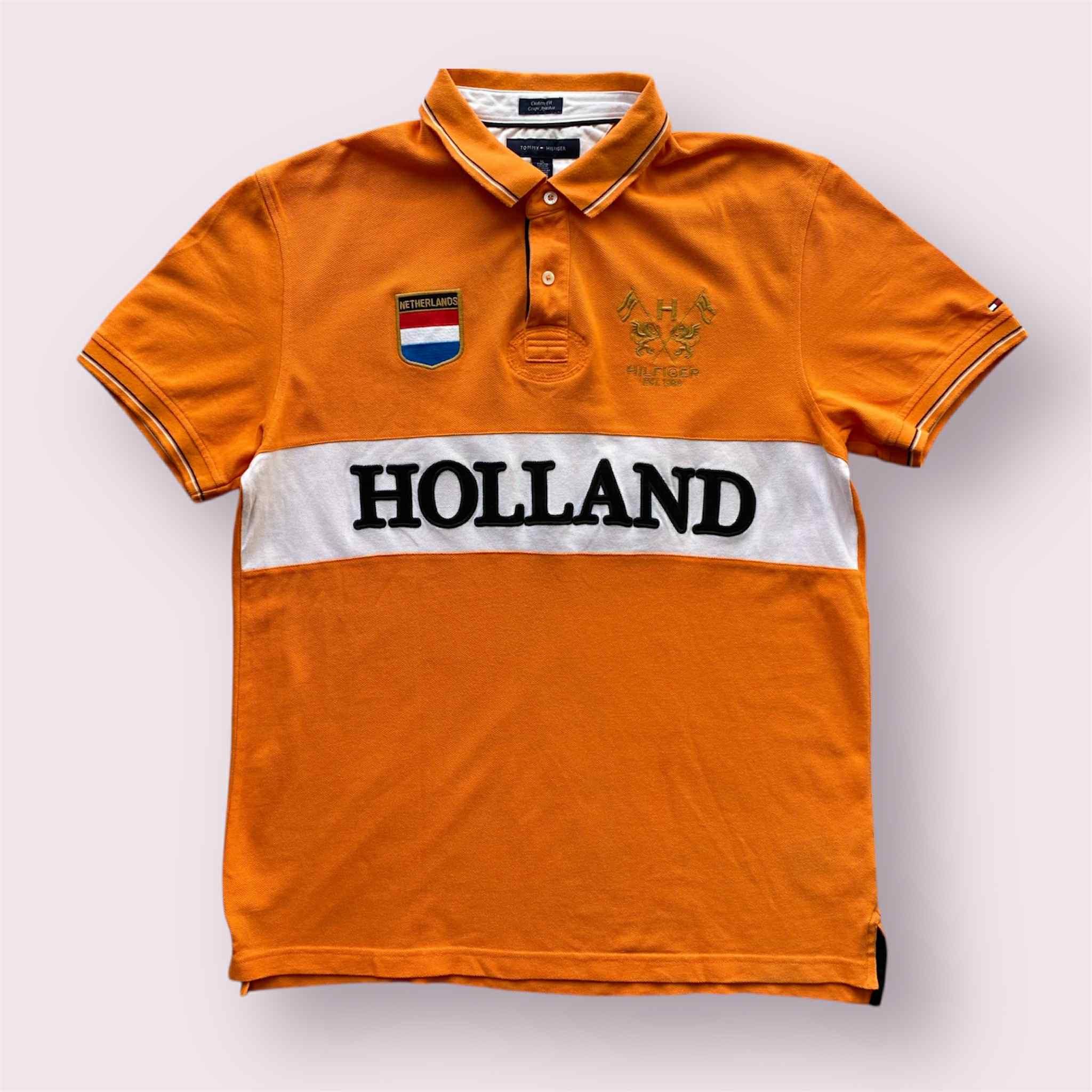 Tommy Hilfiger Tommy Hilfiger Holland Netherlands Orange Embroidered Polo Size US XL / EU 56 / 4 - 1 Thumbnail