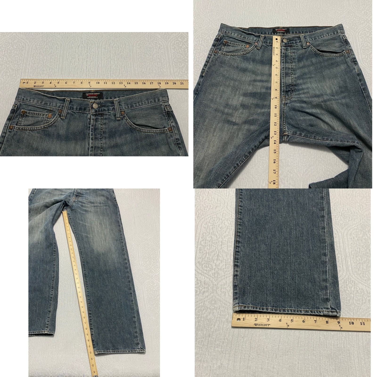 Vintage VINTAGE Polo Jeans Co Ralph Lauren Hayden Jeans Button Fly Blue 36x32 Men Straight Denim Cotton 5-Pocket Mens Size US M / EU 48-50 / 2 - 8 Thumbnail
