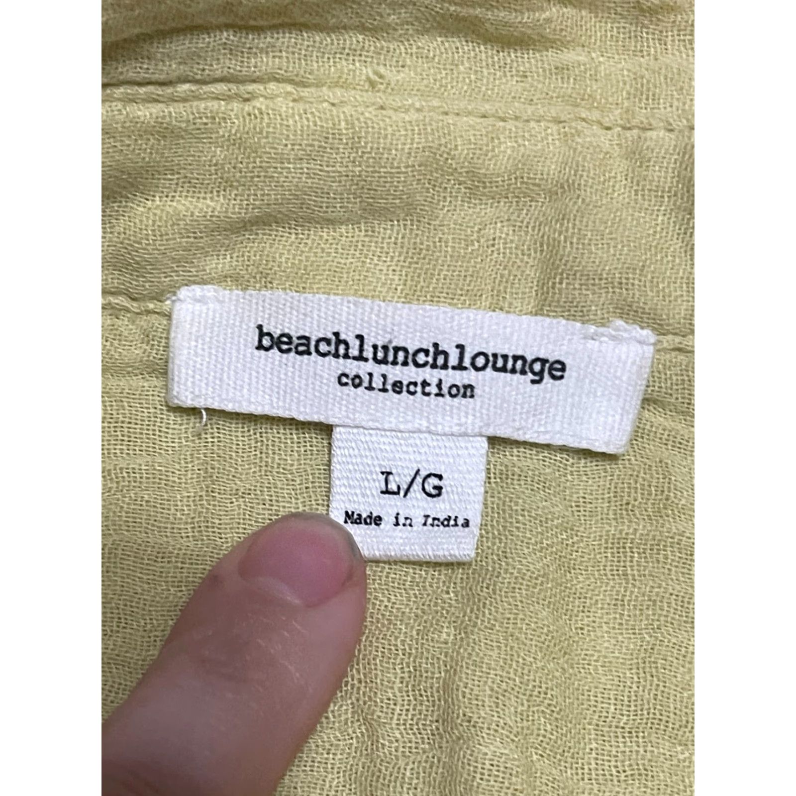 Vintage Beachlunchlounge Shirt Women Large Yellow Button-Up Long Sleeve Size L / US 10 / IT 46 - 7 Thumbnail