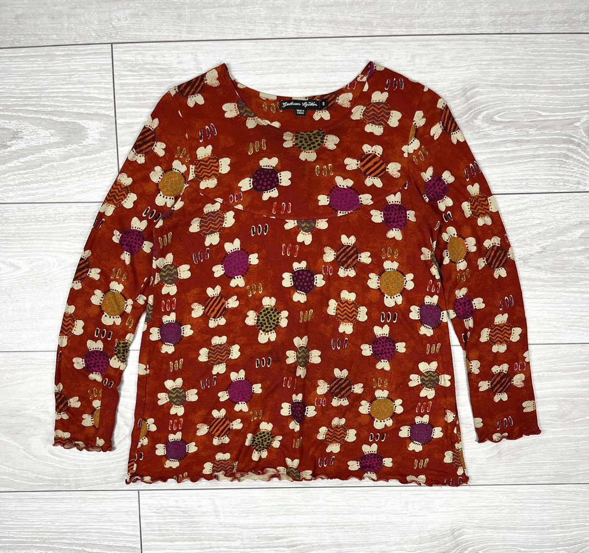 Gudrun Sjoden Gudrun Sjoden Viscose Red Flowers Print Blouse Size S / US 4 / IT 40 - 1 Thumbnail