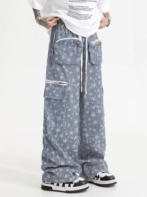 Japanese Brand Kinuka x Nanae Blue hip hop multi star corduroy pants Size US 28 / EU 44 - 8 Thumbnail
